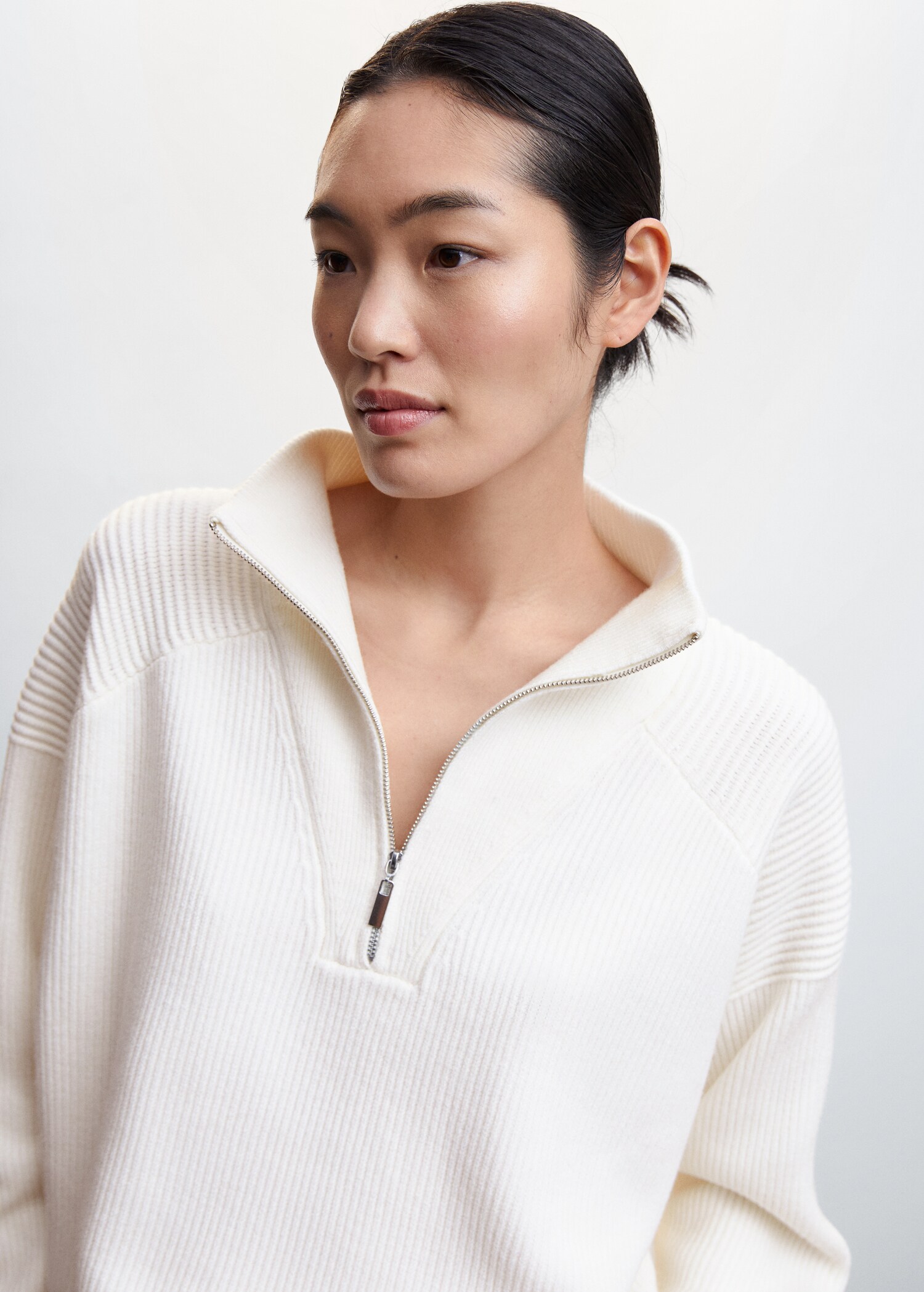 High neck sweater with zip - Details of the article 1