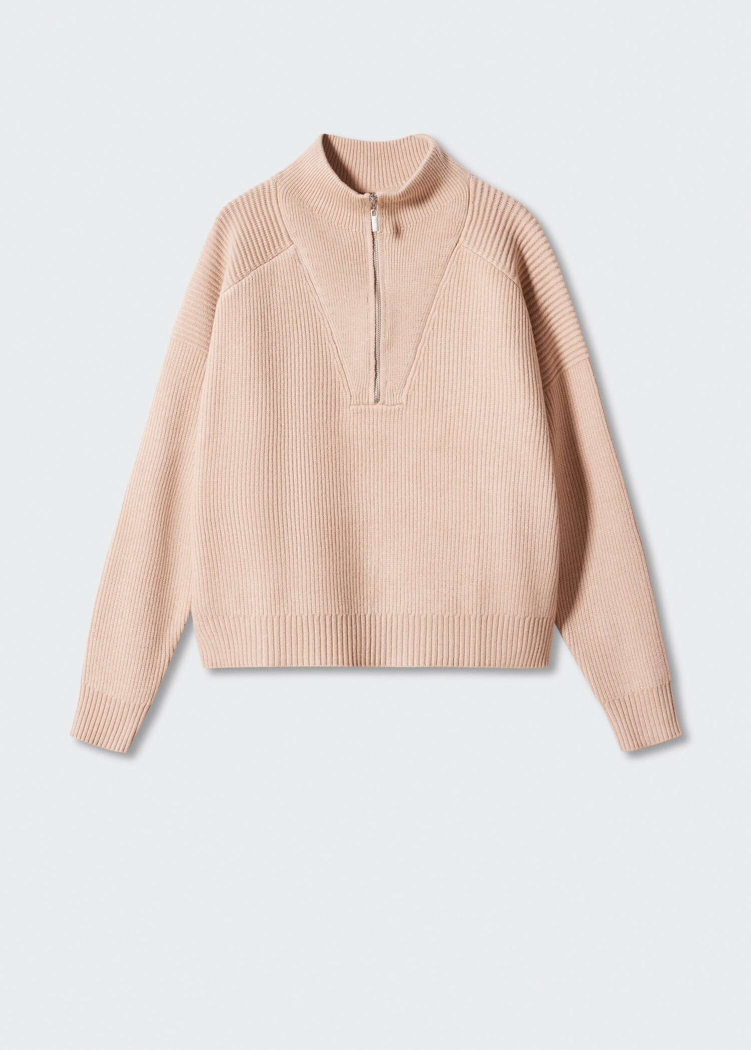 High neck sweater with zip - Article without model