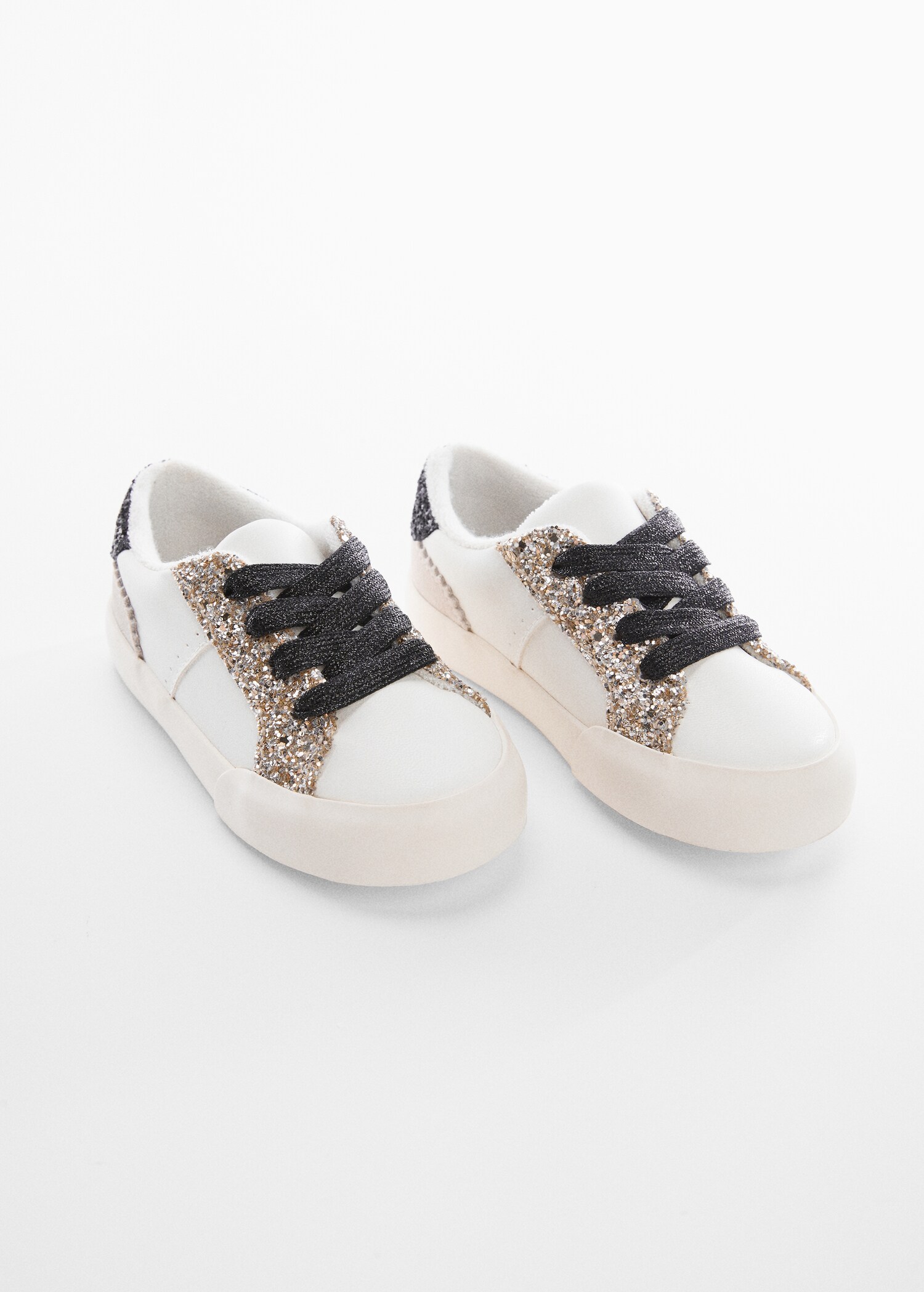 Geschnürte Glitter-Sneakers - Mittlere Ansicht