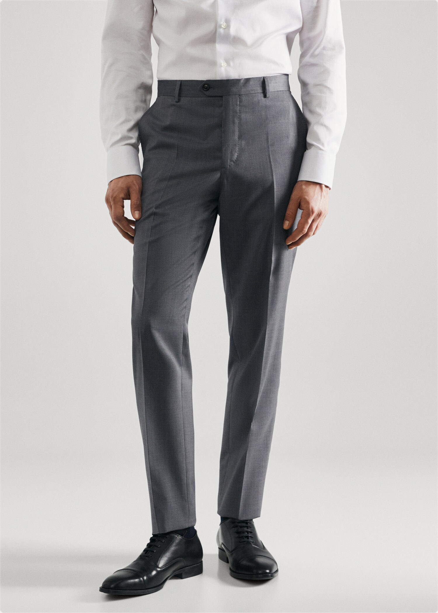 Pantalon costume slim fit laine vierge - Plan moyen