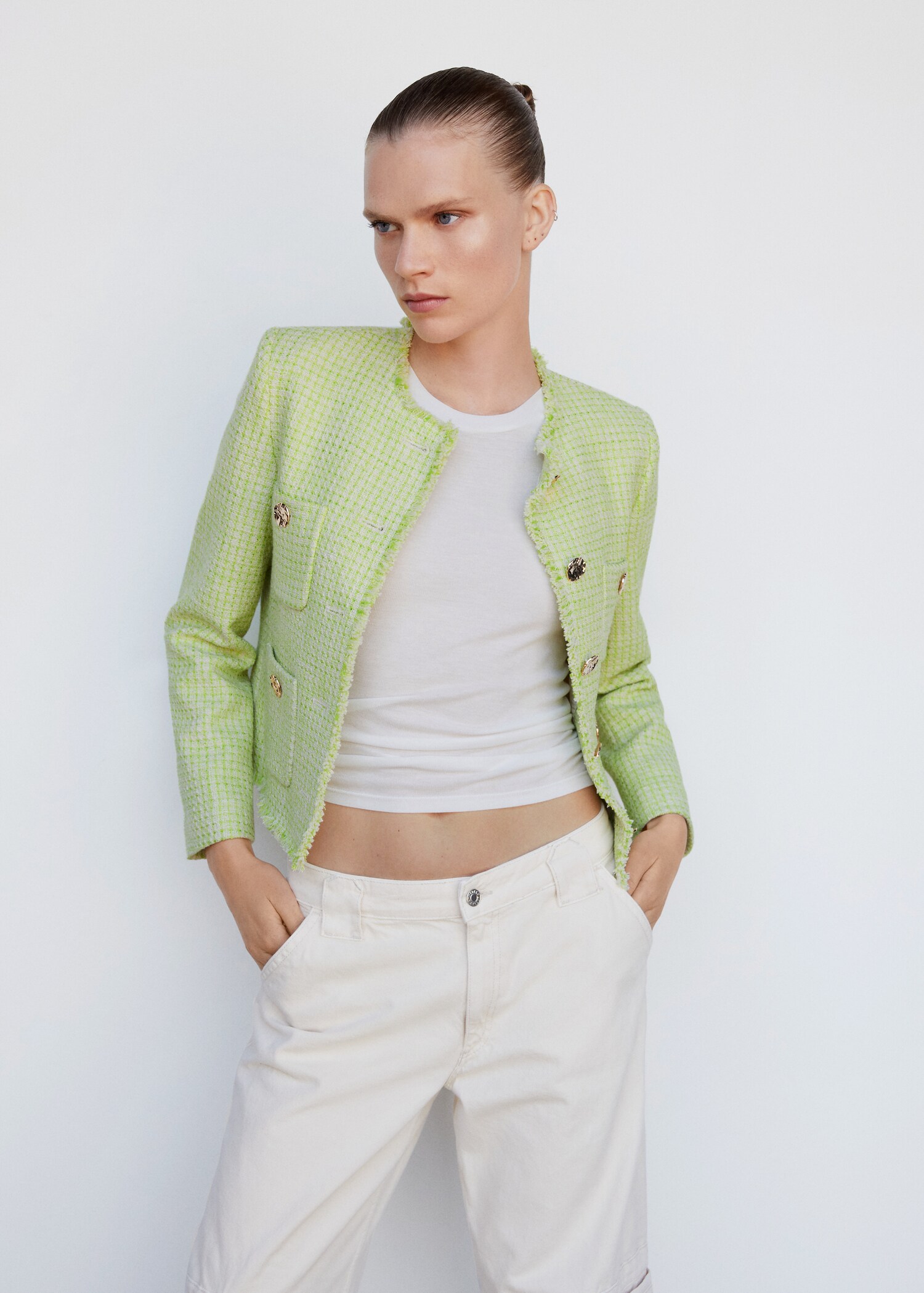 Tweed jacket with pockets - Medium plane