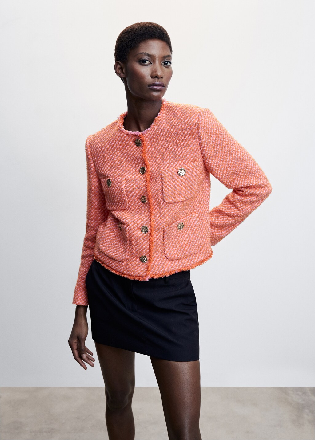 Tweed jacket with pockets Women MANGO Azerbaijan