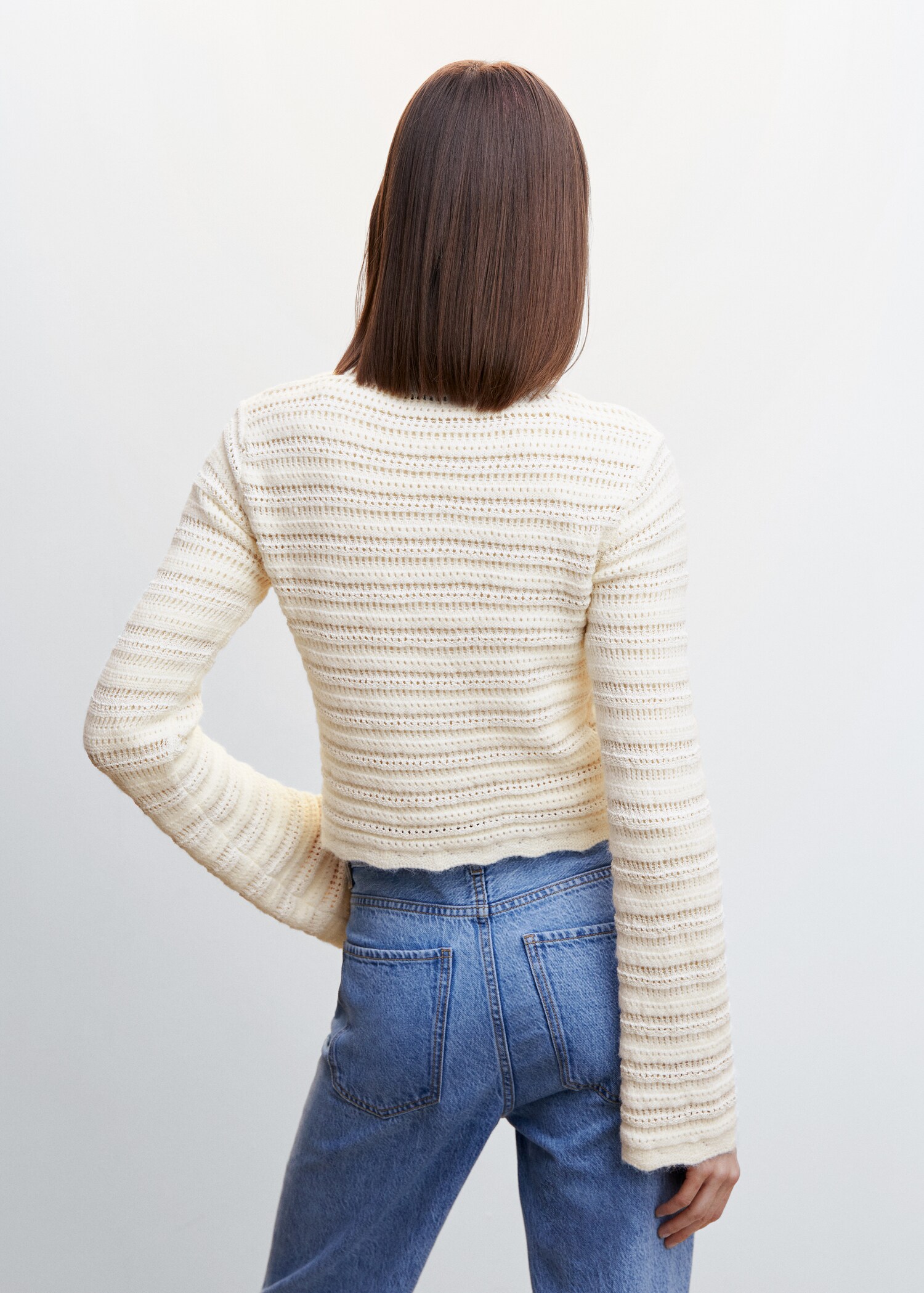 Pullover mit Lochstrickmuster - Rückseite des Artikels