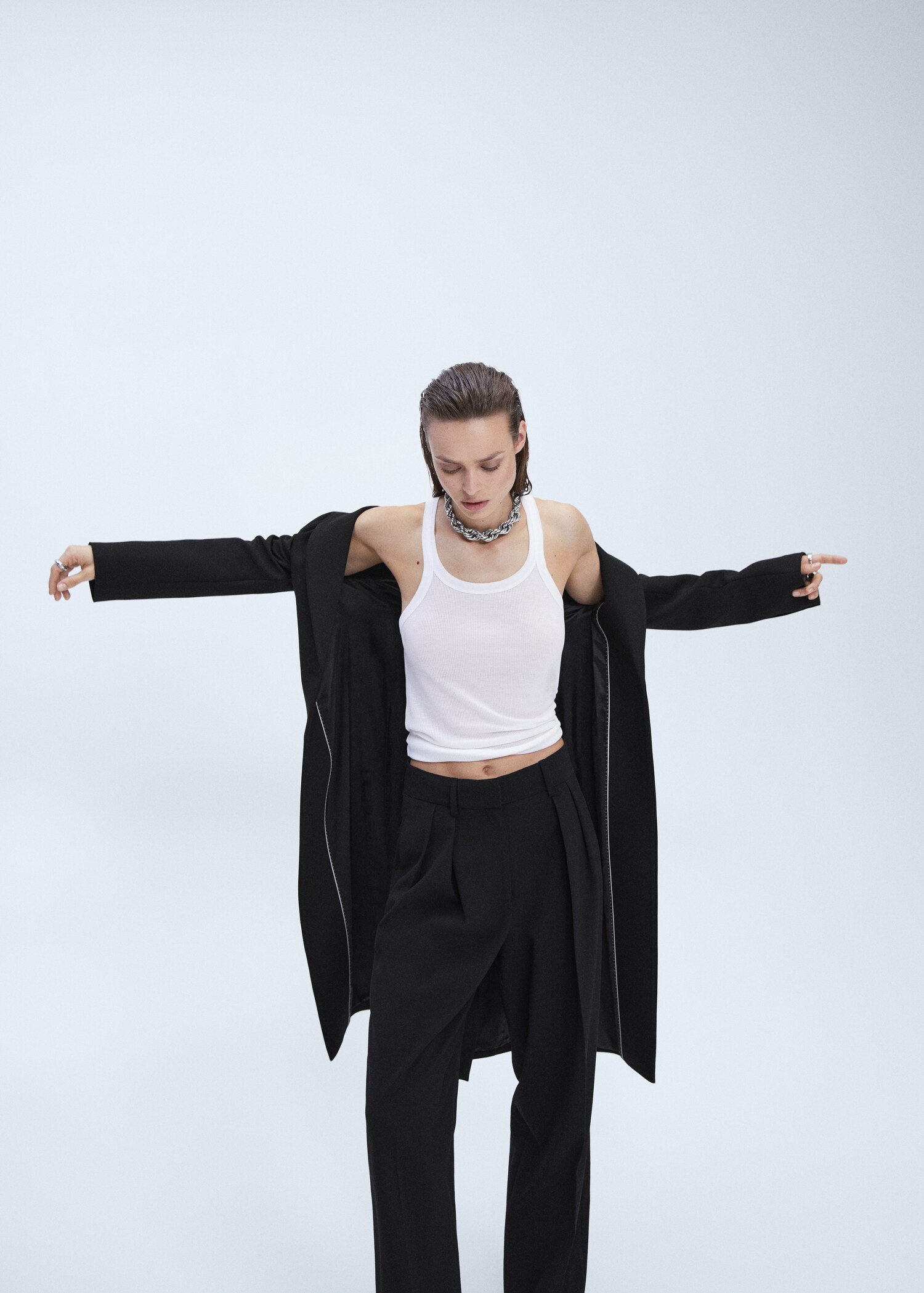 Wideleg pleated pants - Details of the article 2