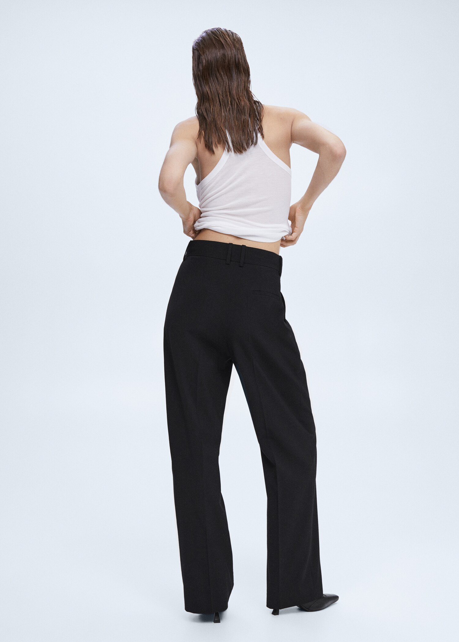 Wideleg pleated pants - Reverse of the article