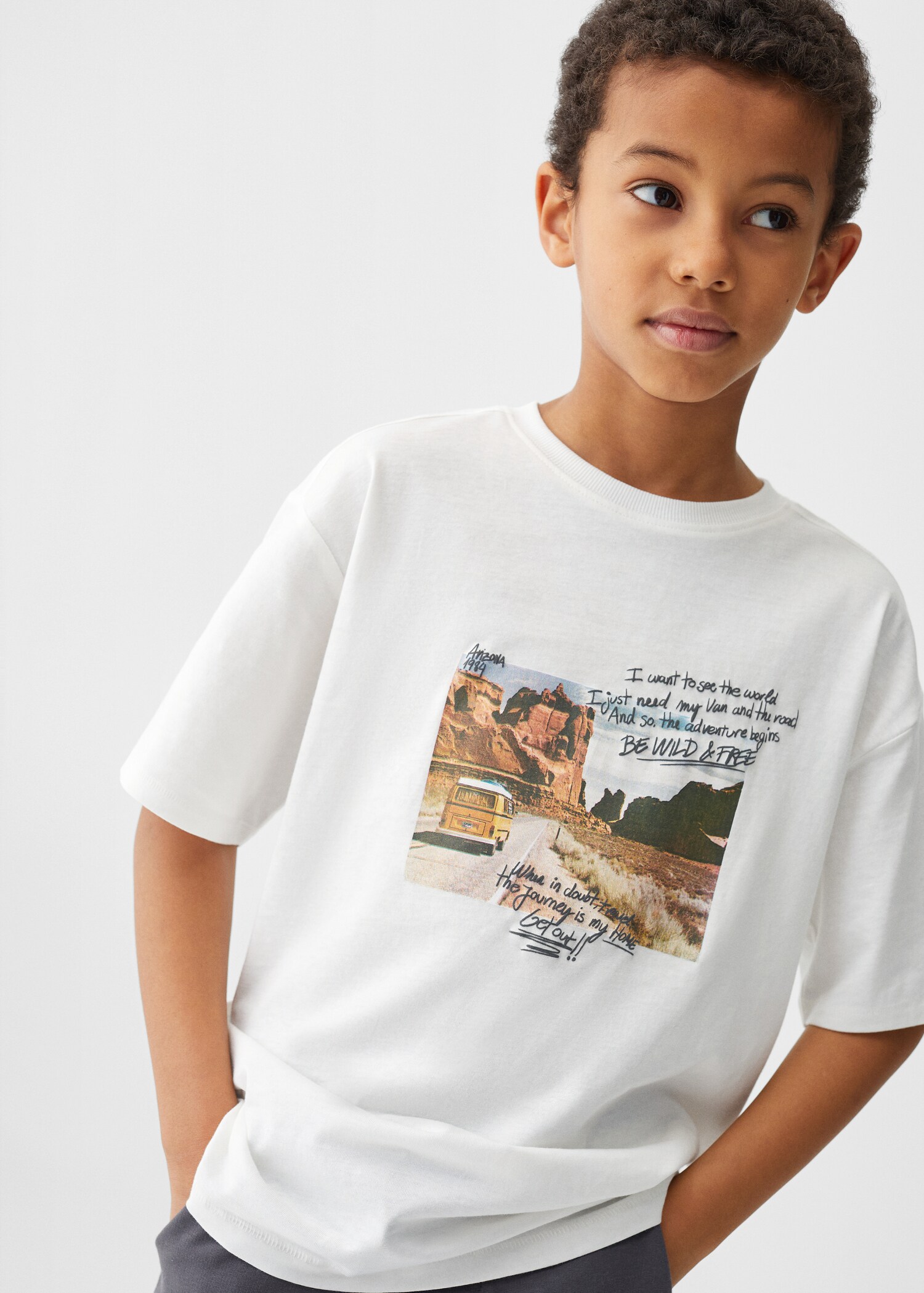 Bedrucktes Baumwoll-T-Shirt - Mittlere Ansicht