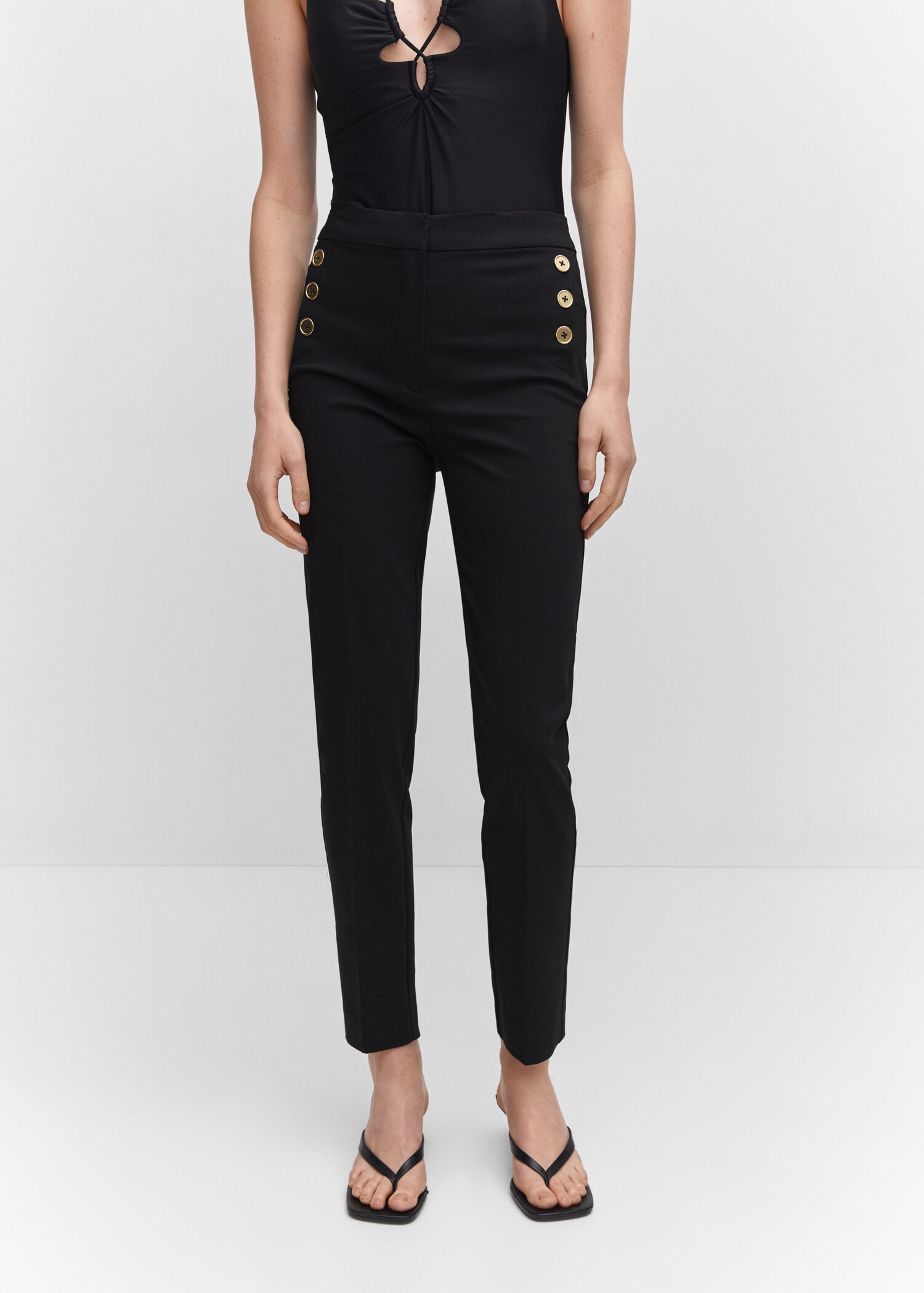 Cropped button pants - Medium plane