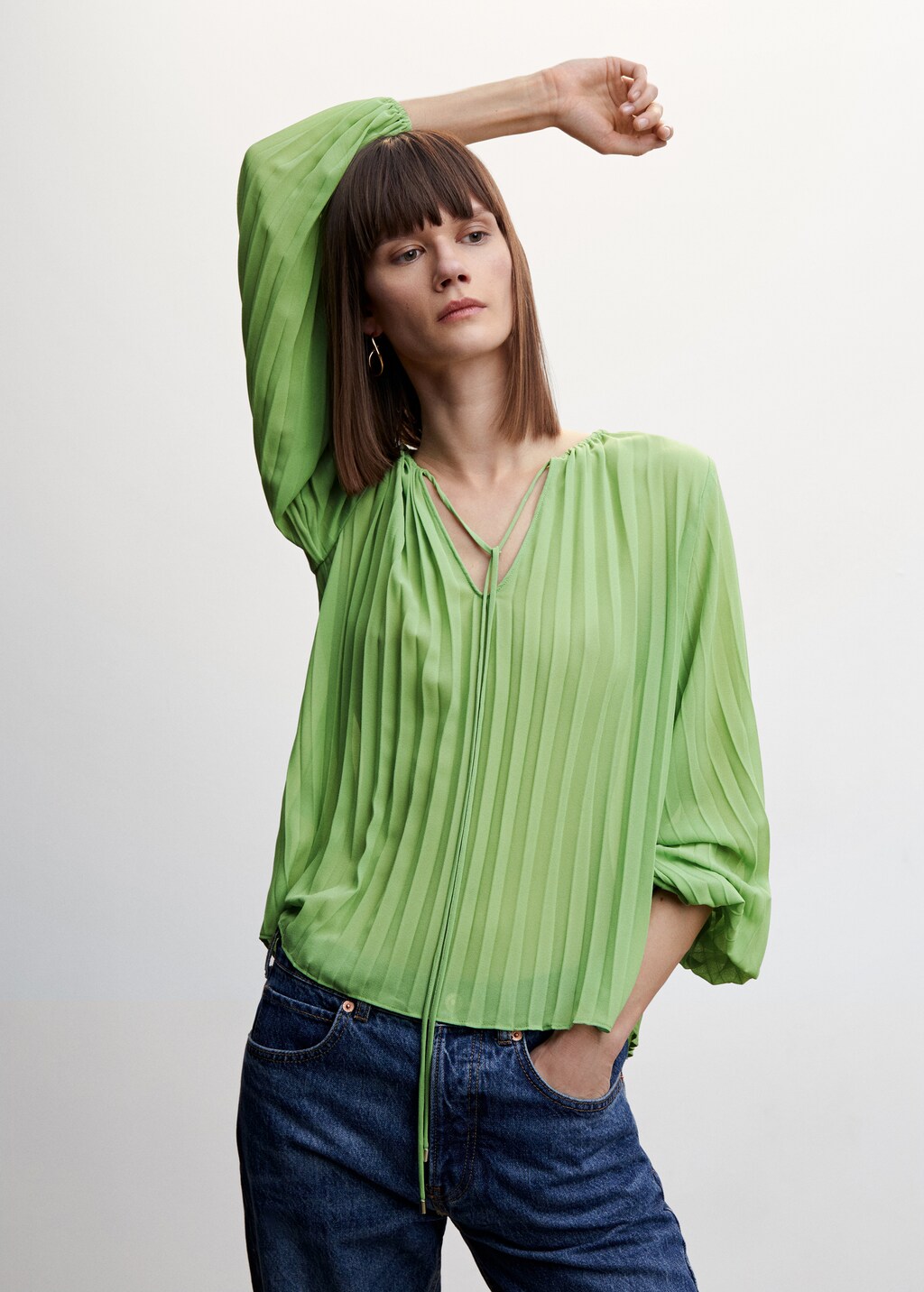 Blouse plissée mango sale