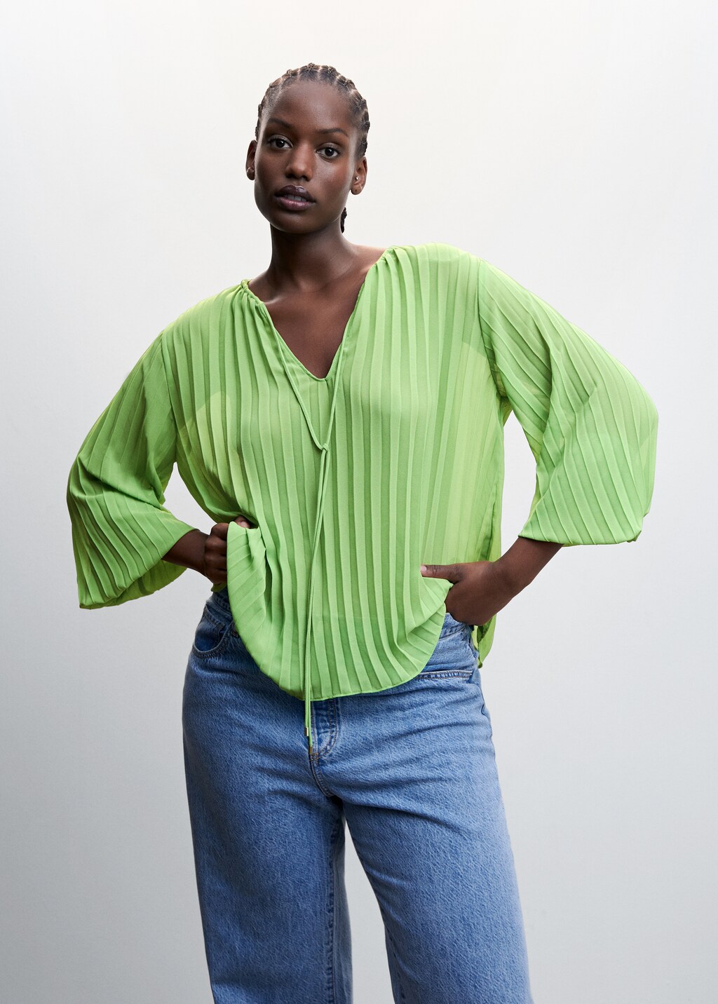Blouse plissée mango deals