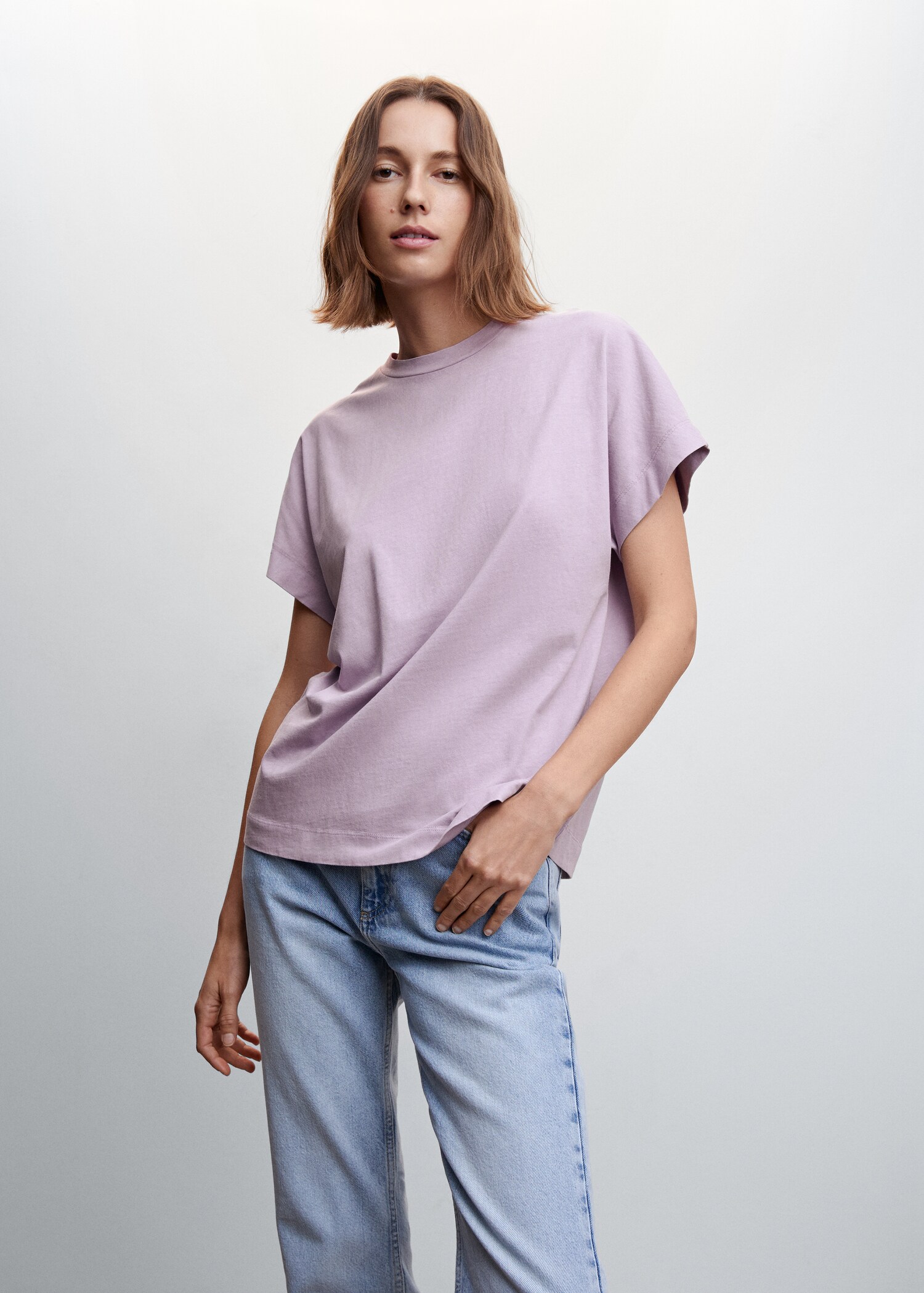 Camiseta algodón efecto lavado - Plano medio