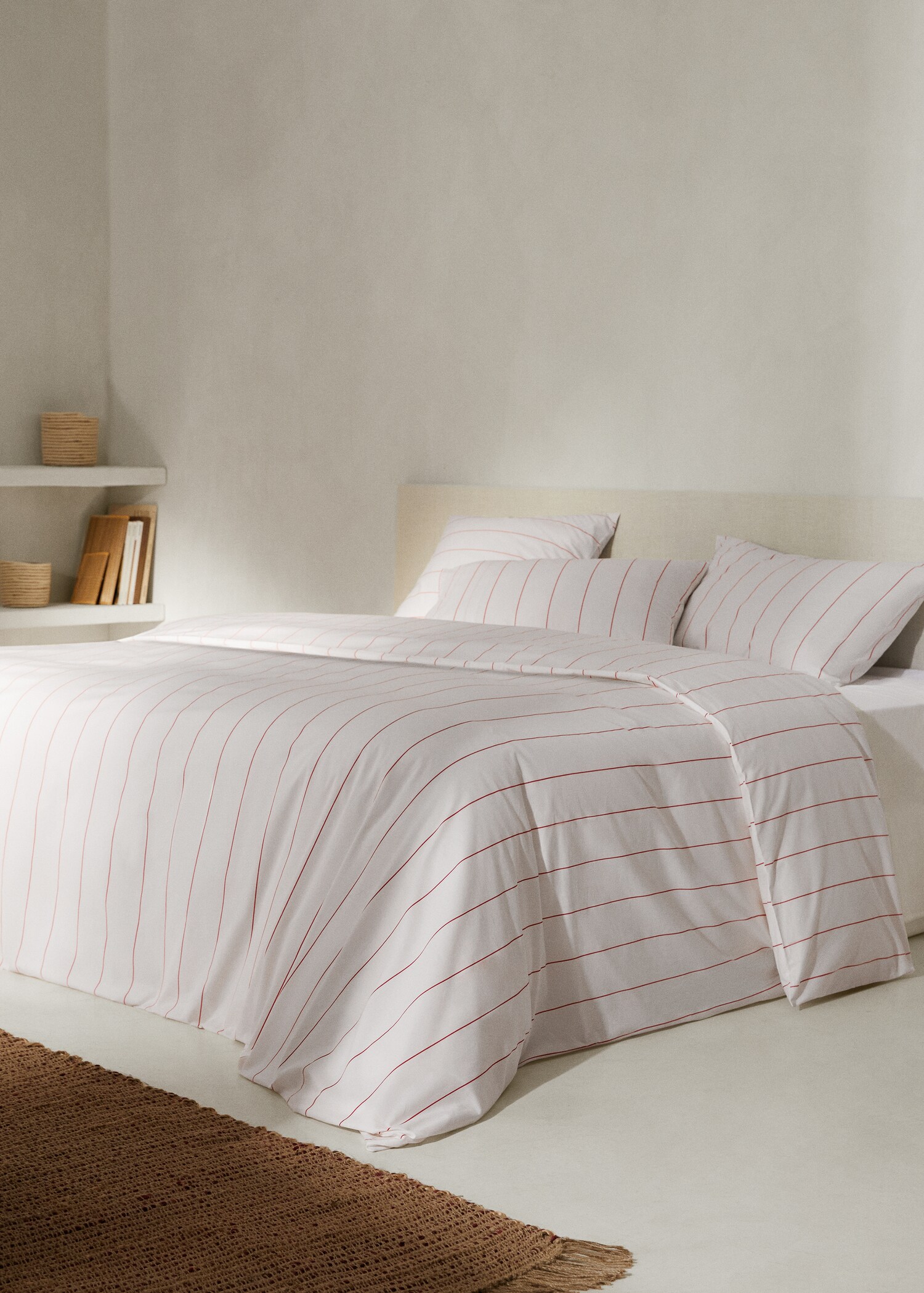Bettbezug aus Baumwolle mit Streifenmuster für 180 cm Bett - Detail des Artikels 7