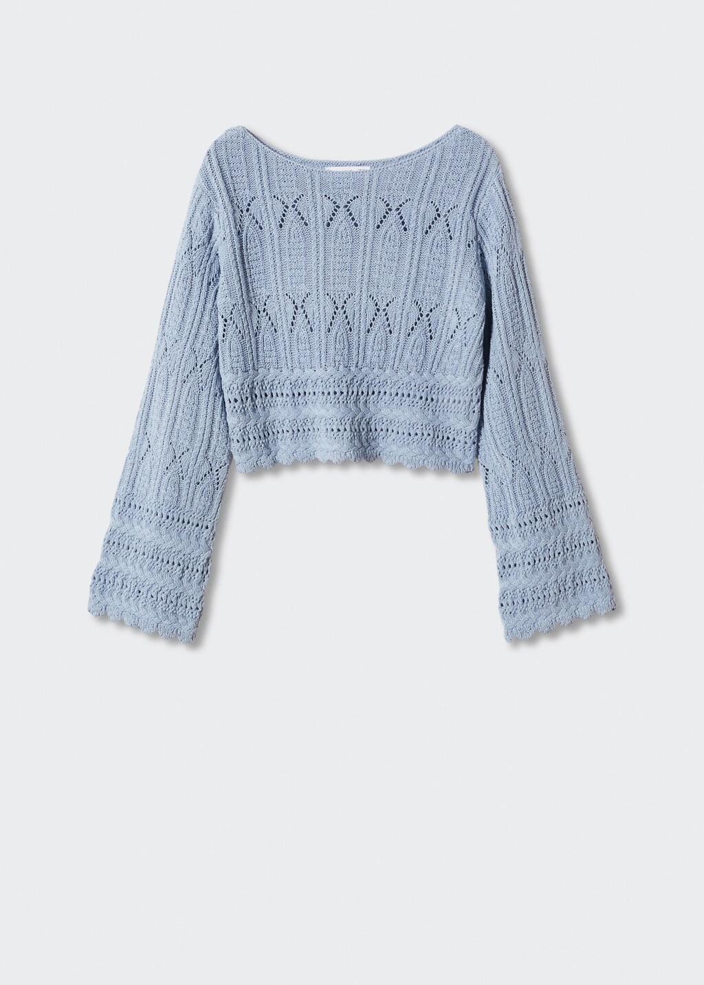 Openwork sweater with flared sleeves Women MANGO Niger