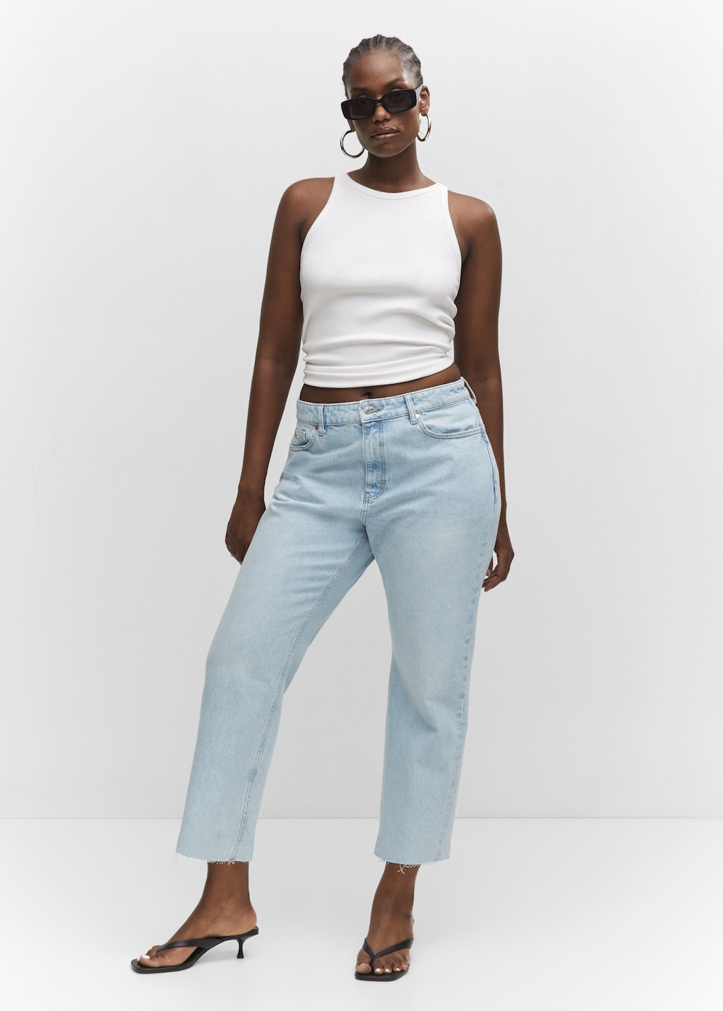 Jean droit taille haute Femme MANGO Maurice