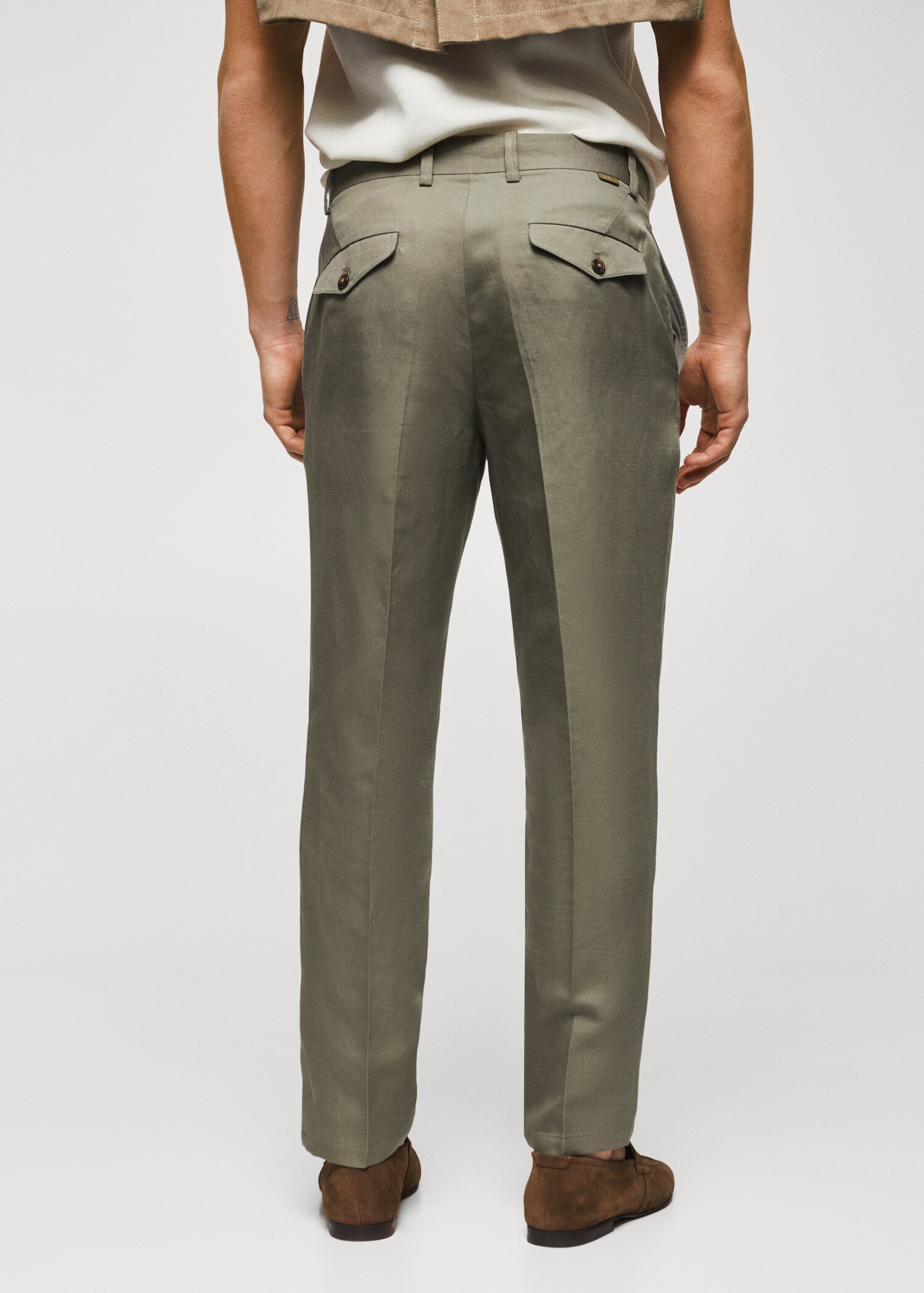 Slim-fit lyocell linen pants - Reverse of the article