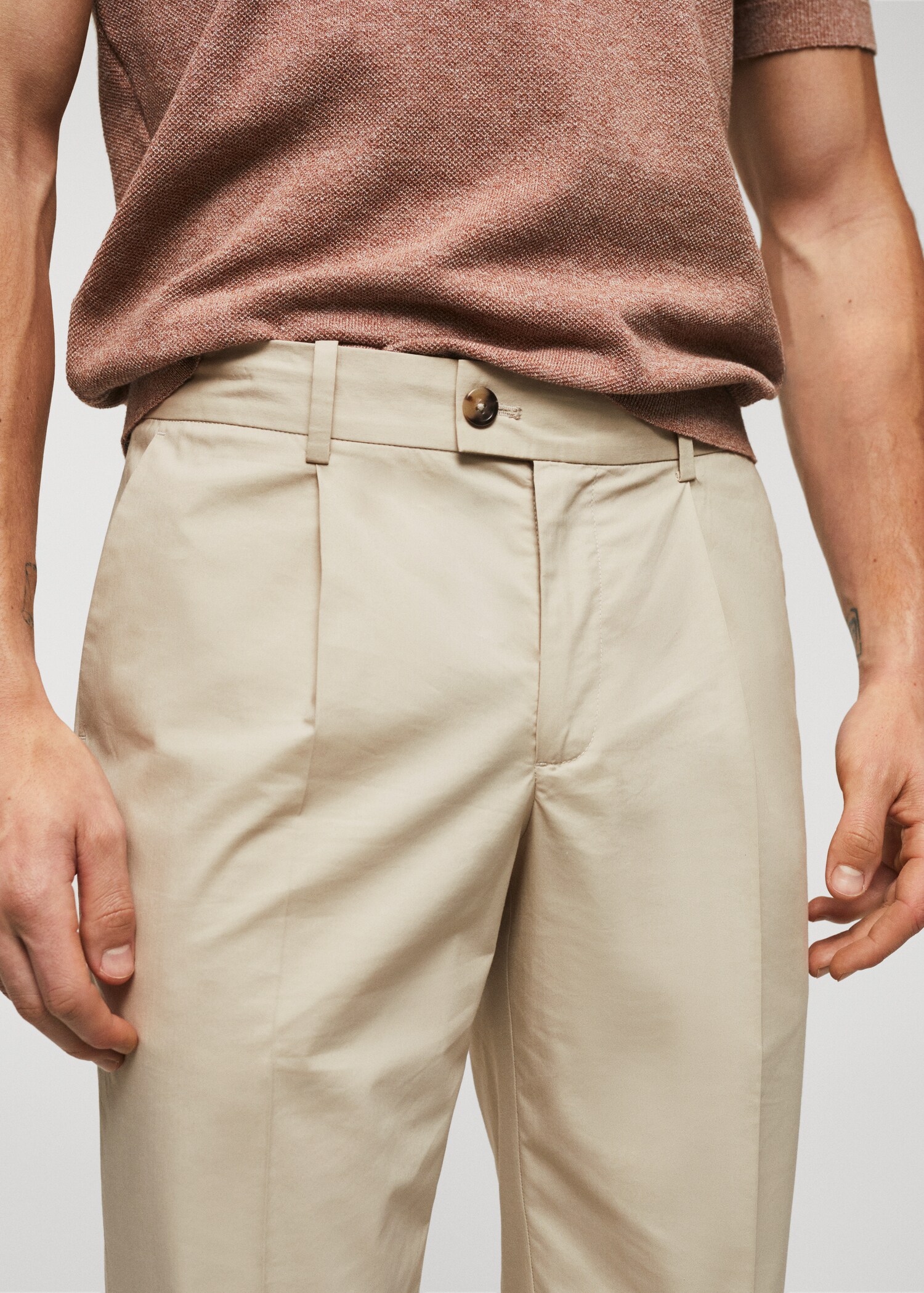Pantalón pinzas algodón - Detalle del artículo 1