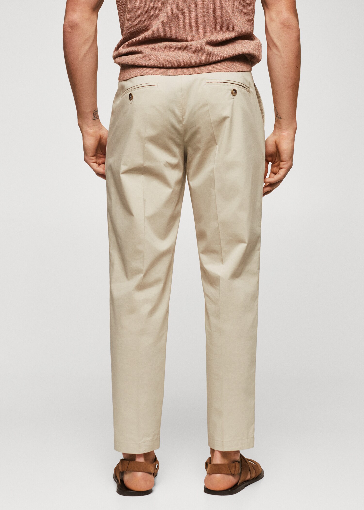 Pantalón pinzas algodón - Reverso del artículo