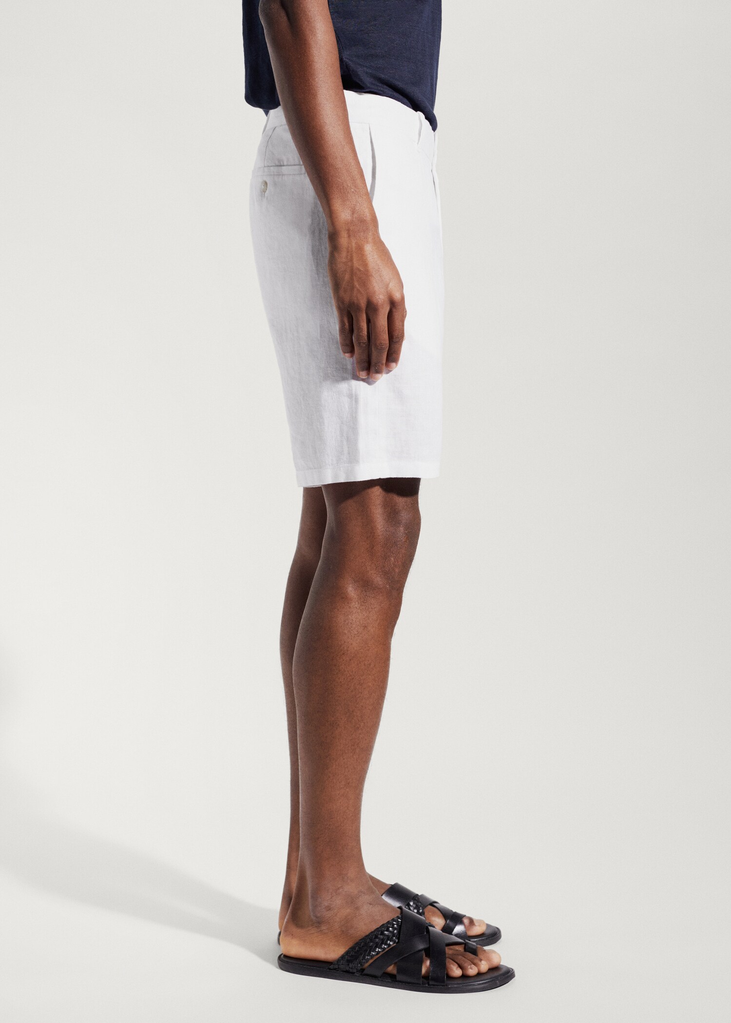 100% linen bermuda shorts - Details of the article 4