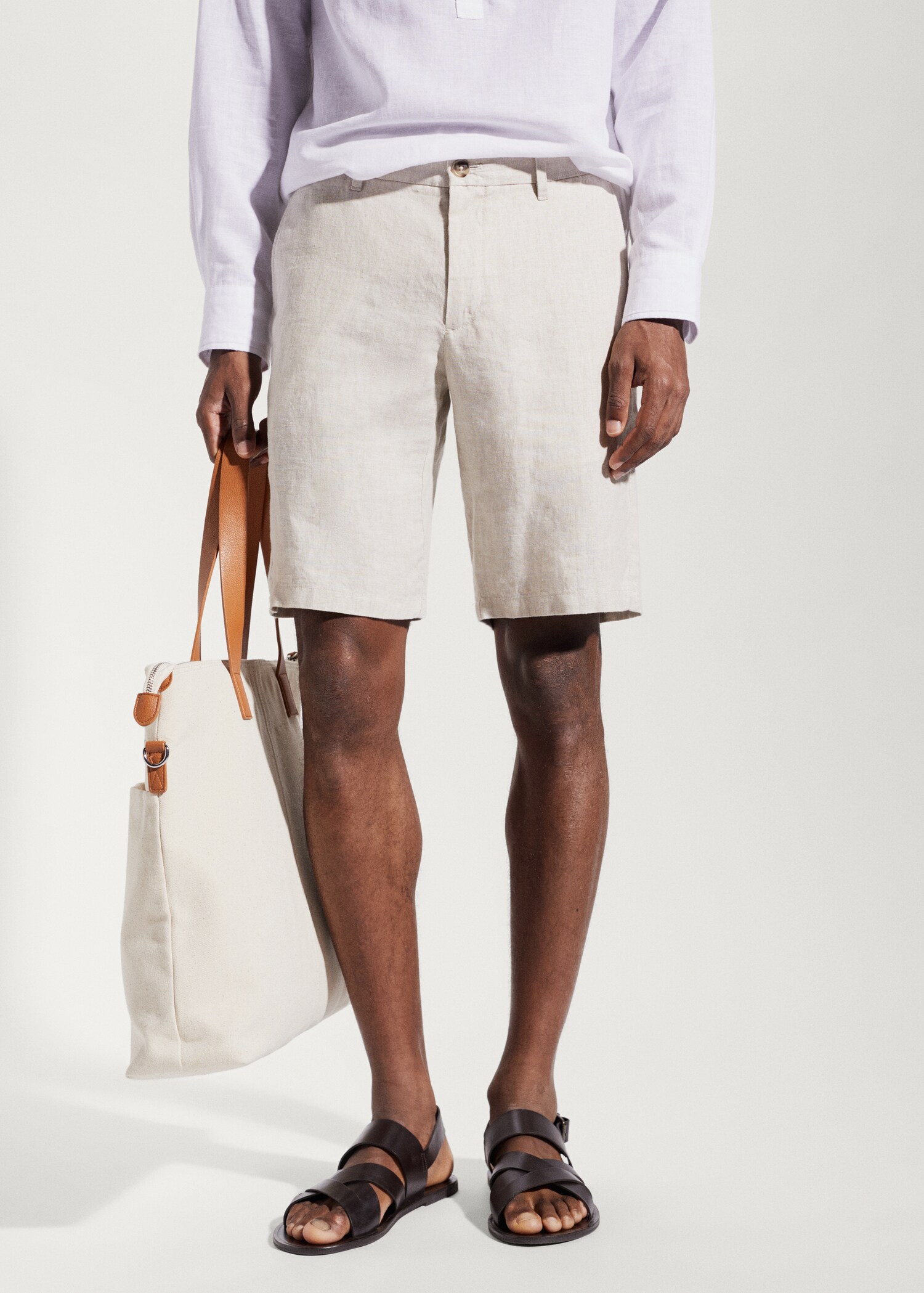 100% linen bermuda shorts - Medium plane