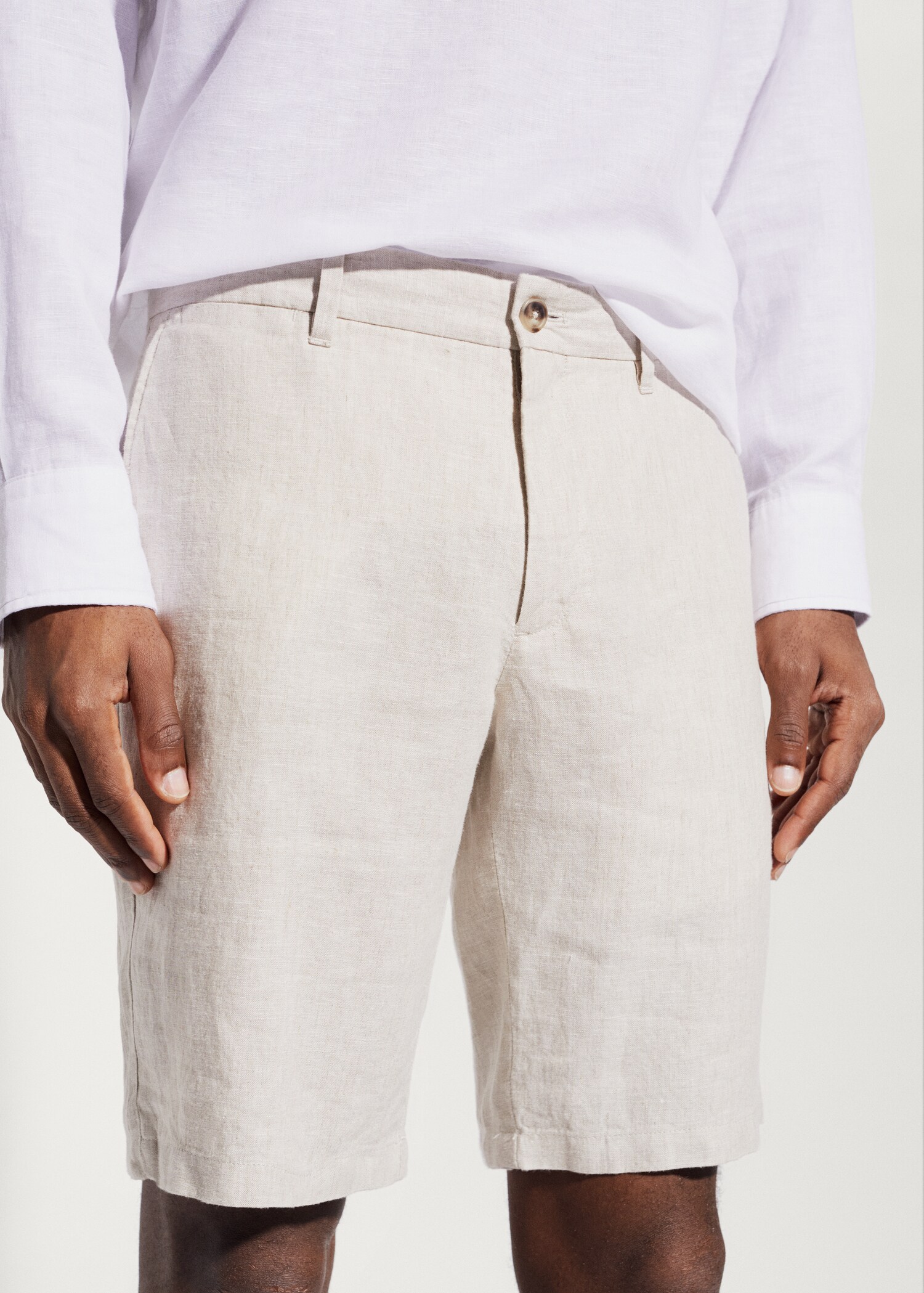 100% linen bermuda shorts - Details of the article 1