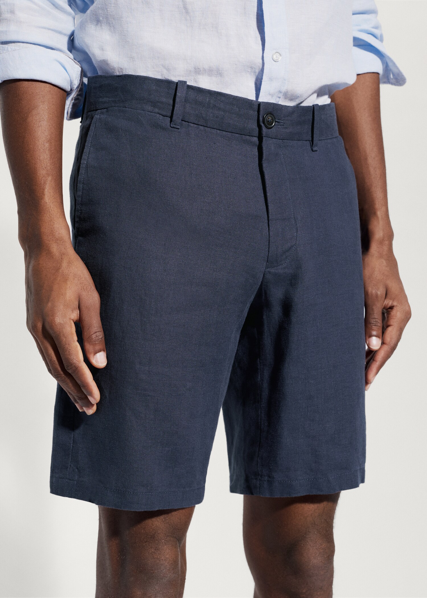 100% linen bermuda shorts - Details of the article 1