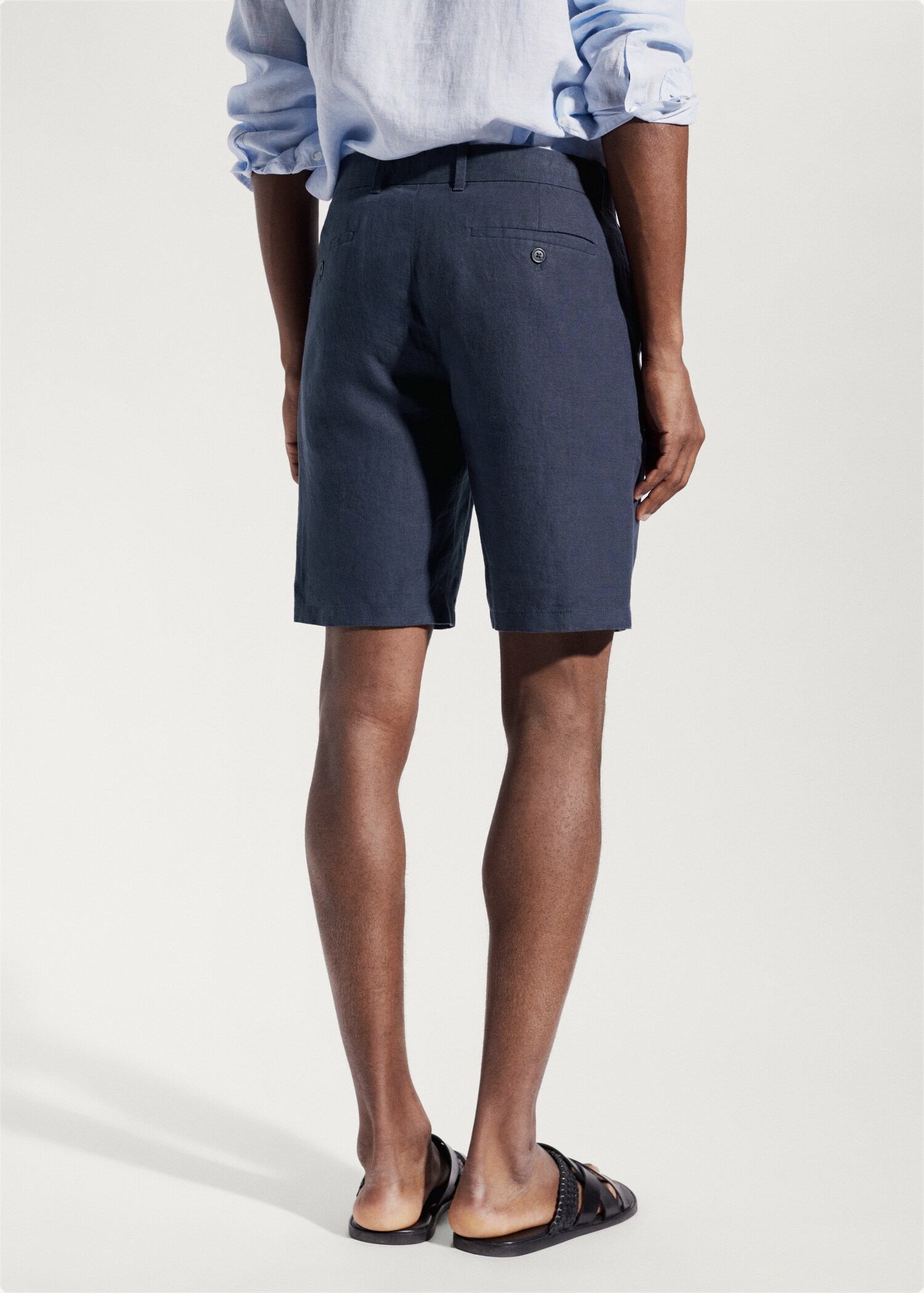 100% linen bermuda shorts - Reverse of the article
