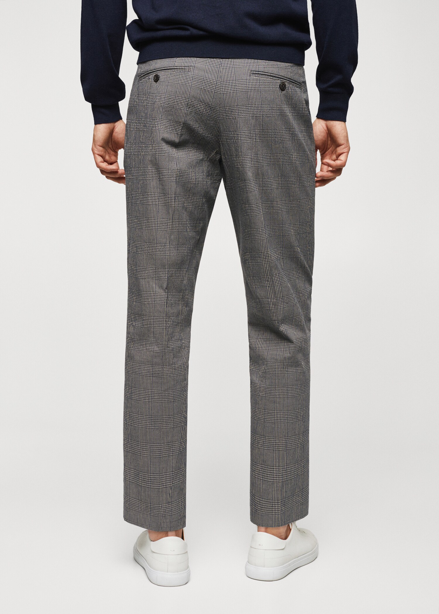 Pantalon à carreaux à pinces - Verso de l’article