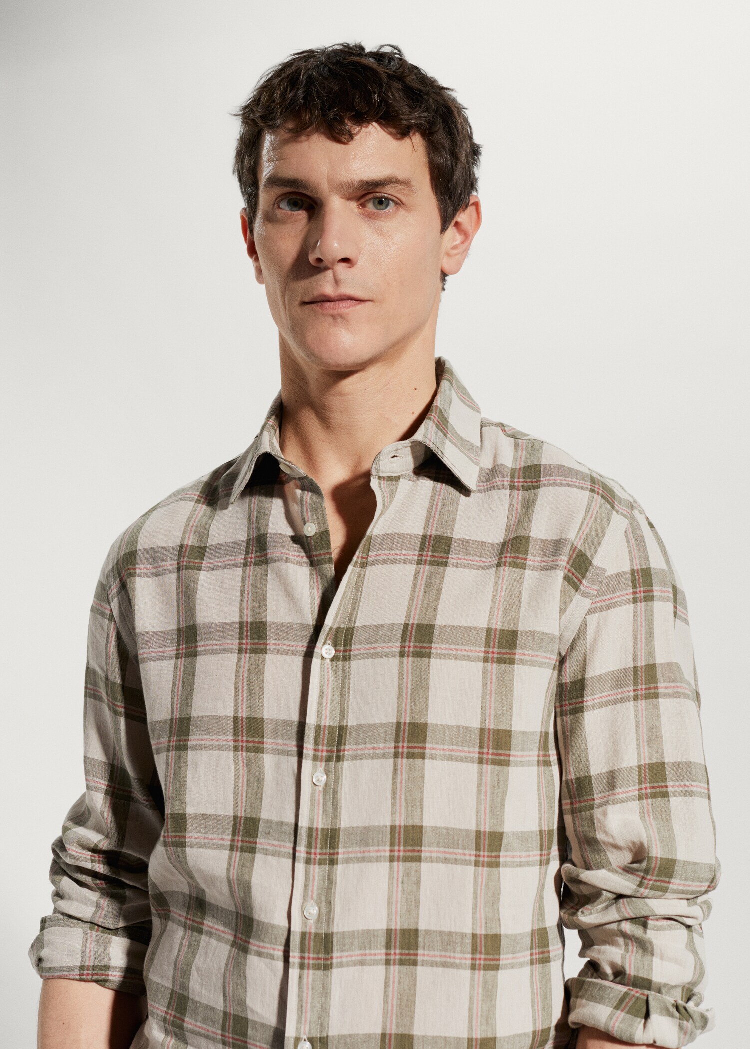100% linen check shirt - Details of the article 1