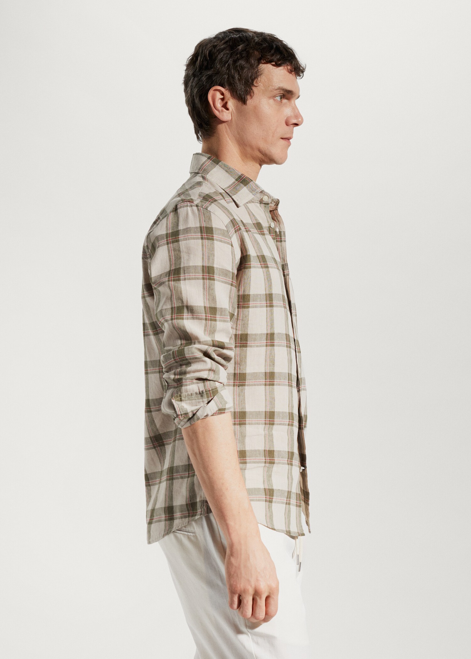 100% linen check shirt - Details of the article 2