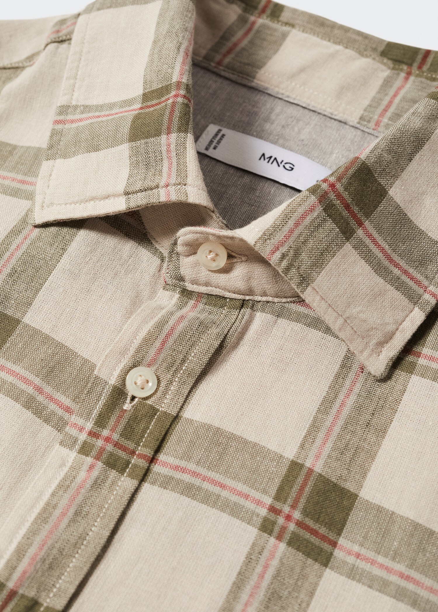 100% linen check shirt - Details of the article 8