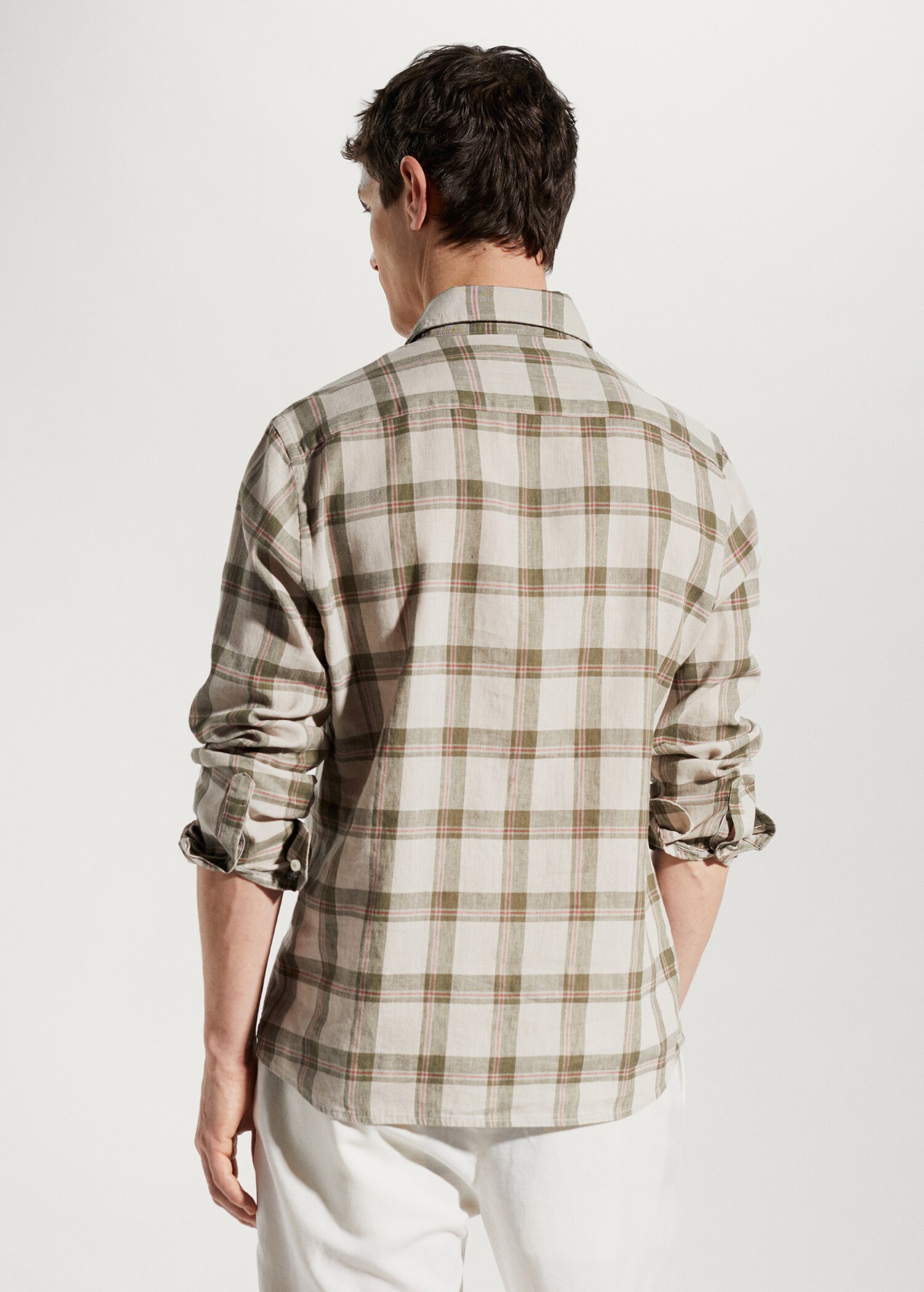 100% linen check shirt - Reverse of the article