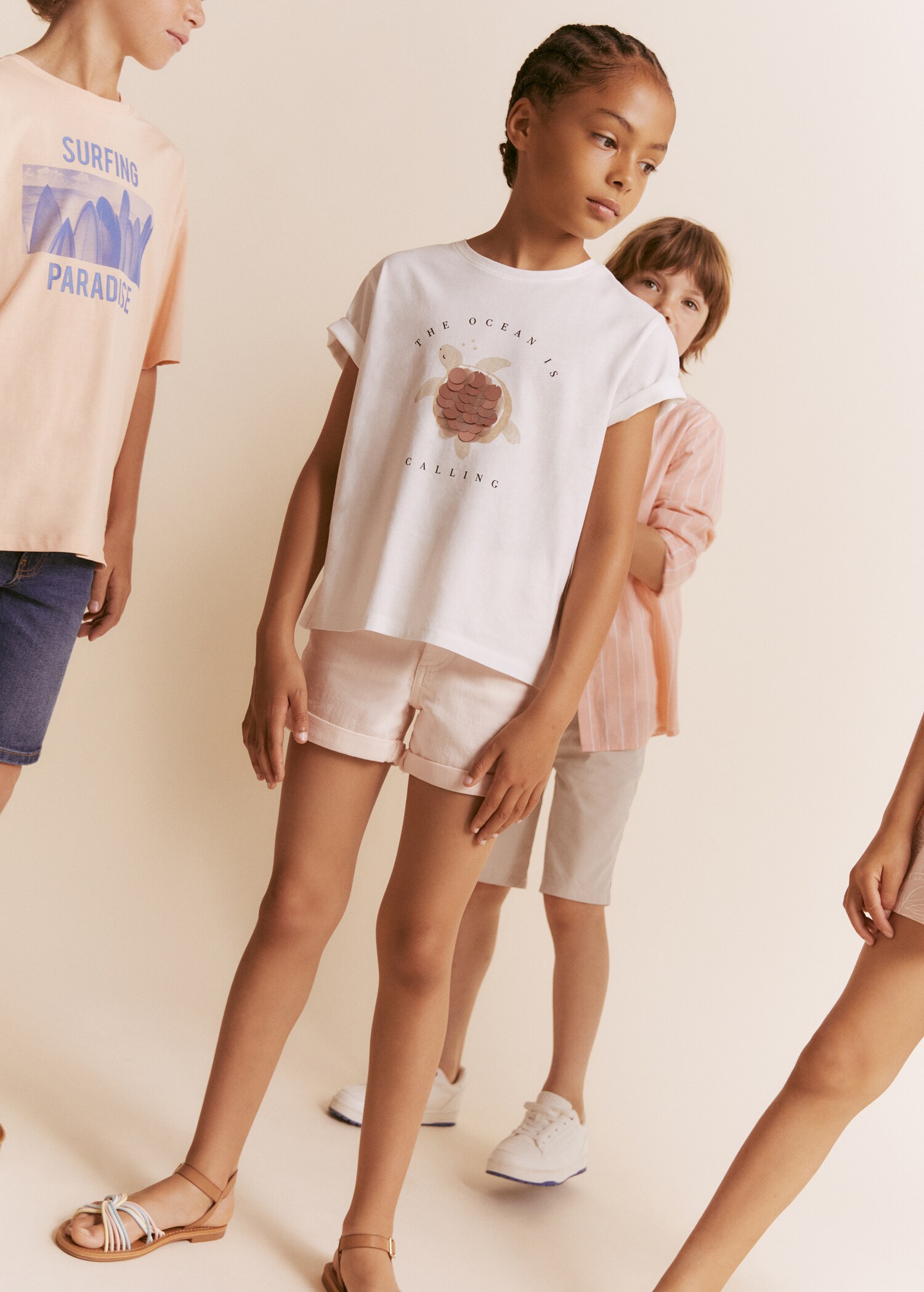 Rolled-up hem denim shorts - Details of the article 5