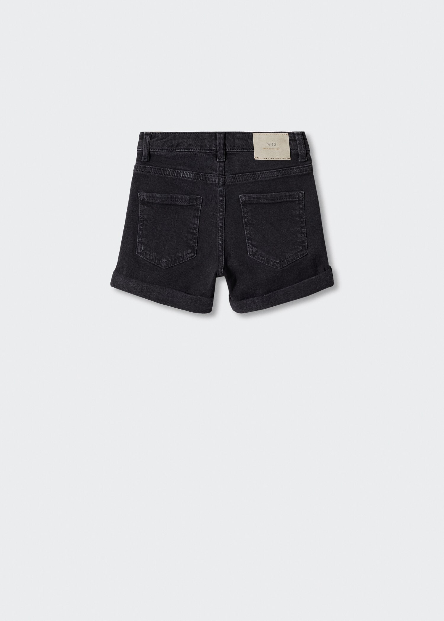 Rolled-up hem denim shorts - Reverse of the article