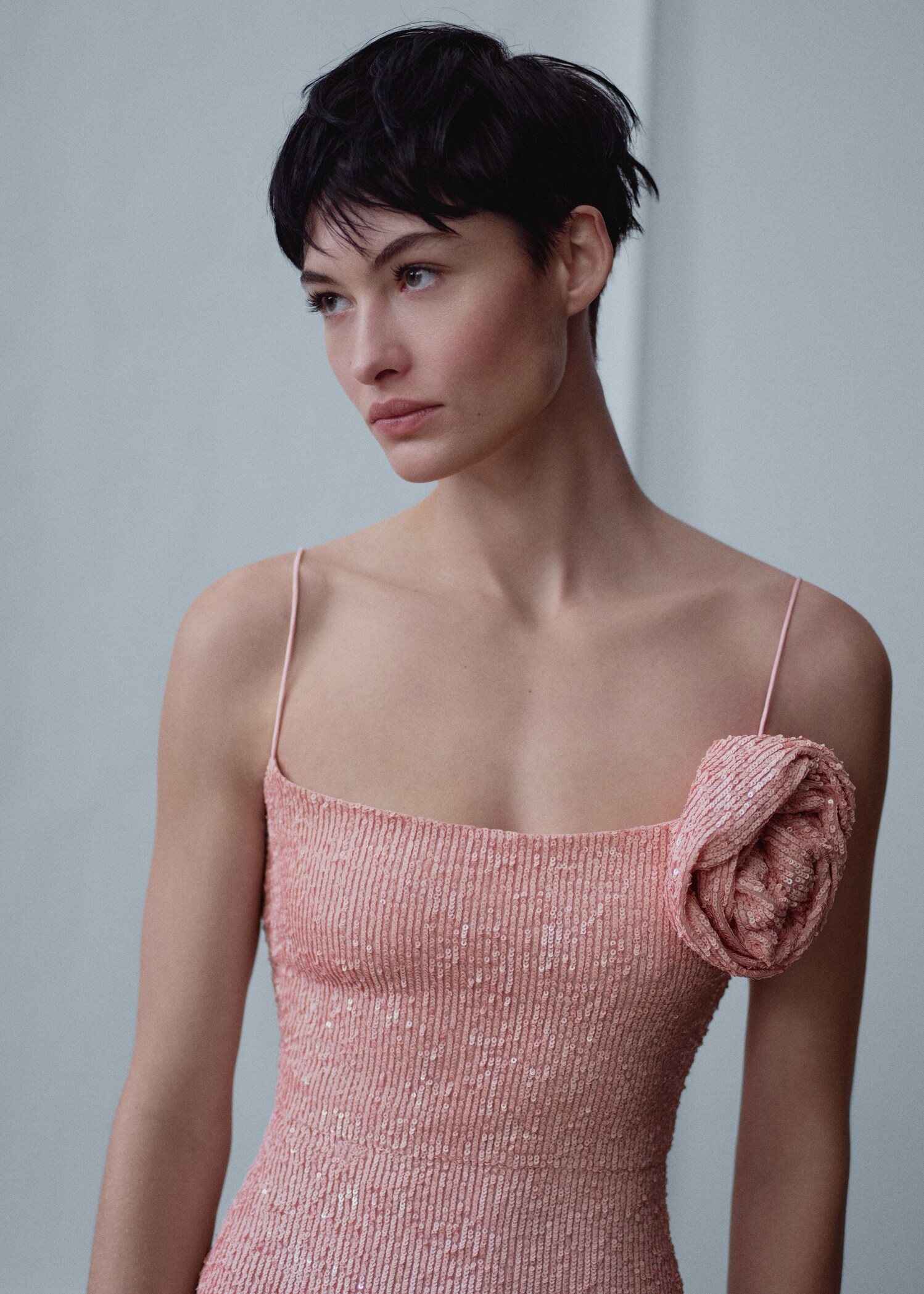 Sequined maxi flower dress - Details of the article 1