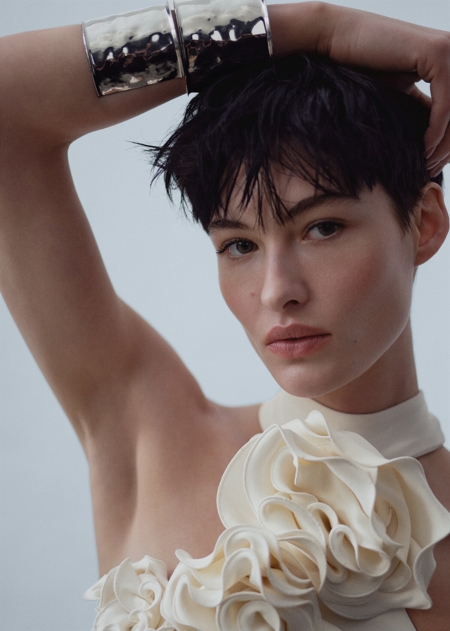 Maxi flower dress with opening - Details of the article 6