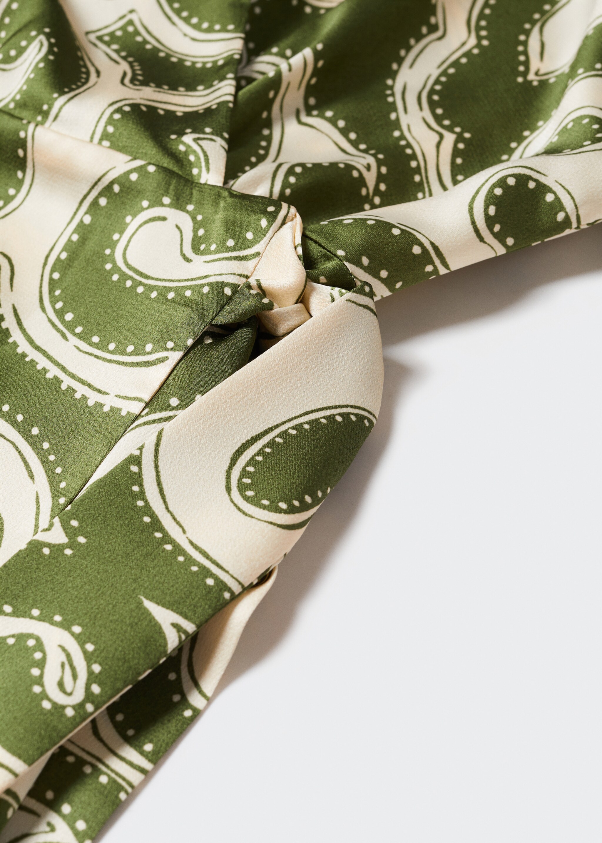 Print wrap dress - Details of the article 8, Green. Ref: 47017118-00.