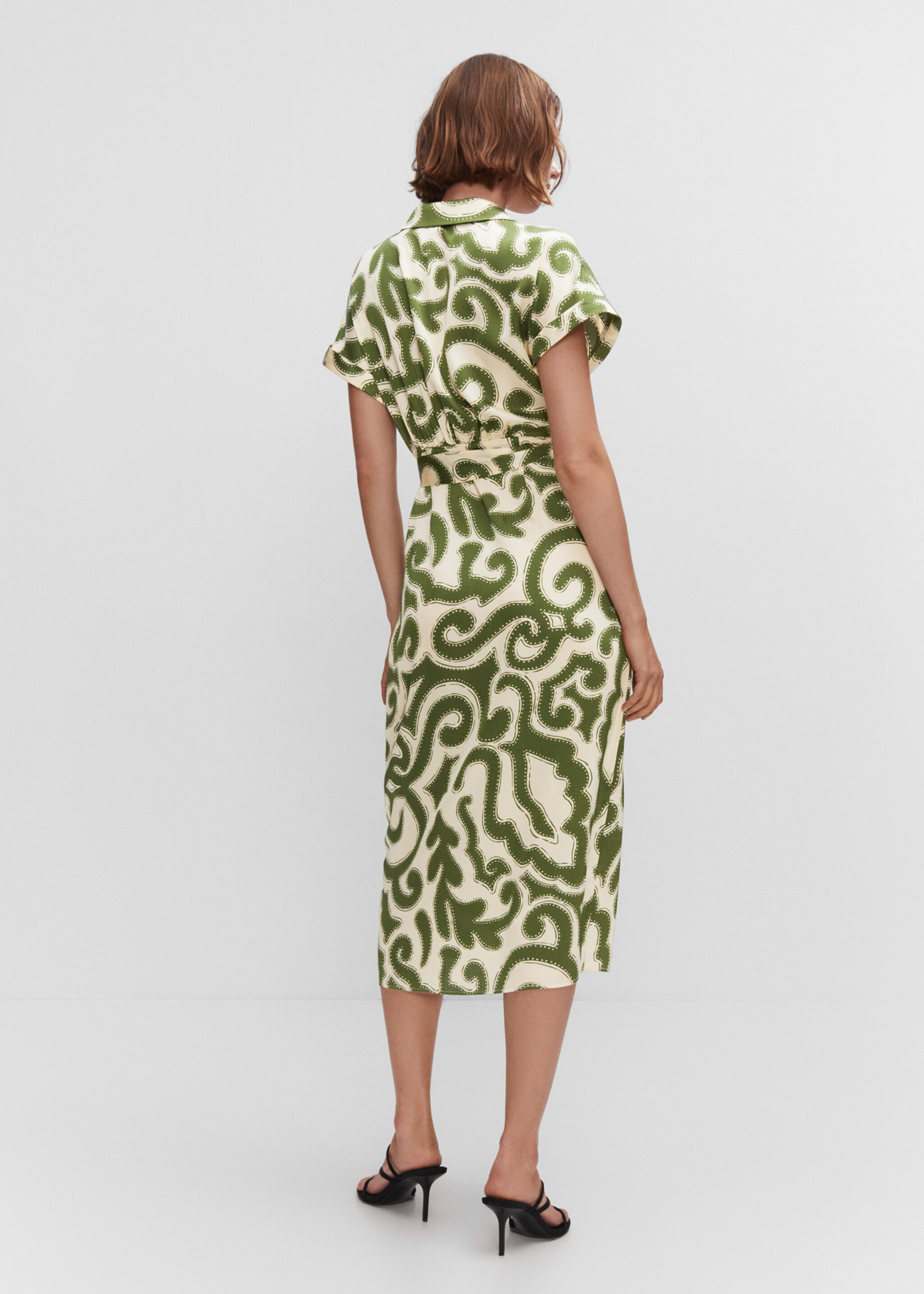Print wrap dress - Reverse of the article, Green. Ref: 47017118-00.