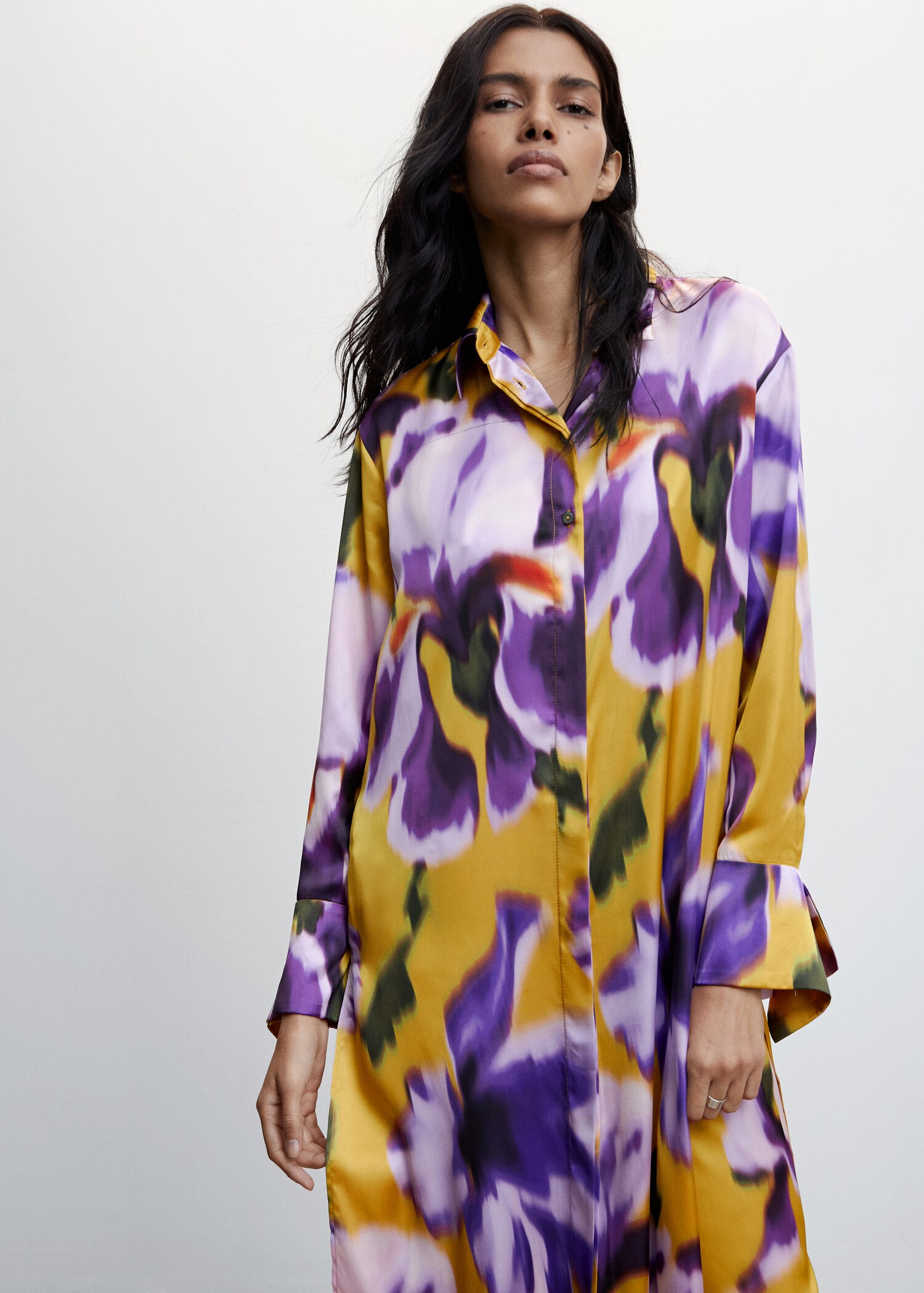 Floral shirt dress - Medium plane