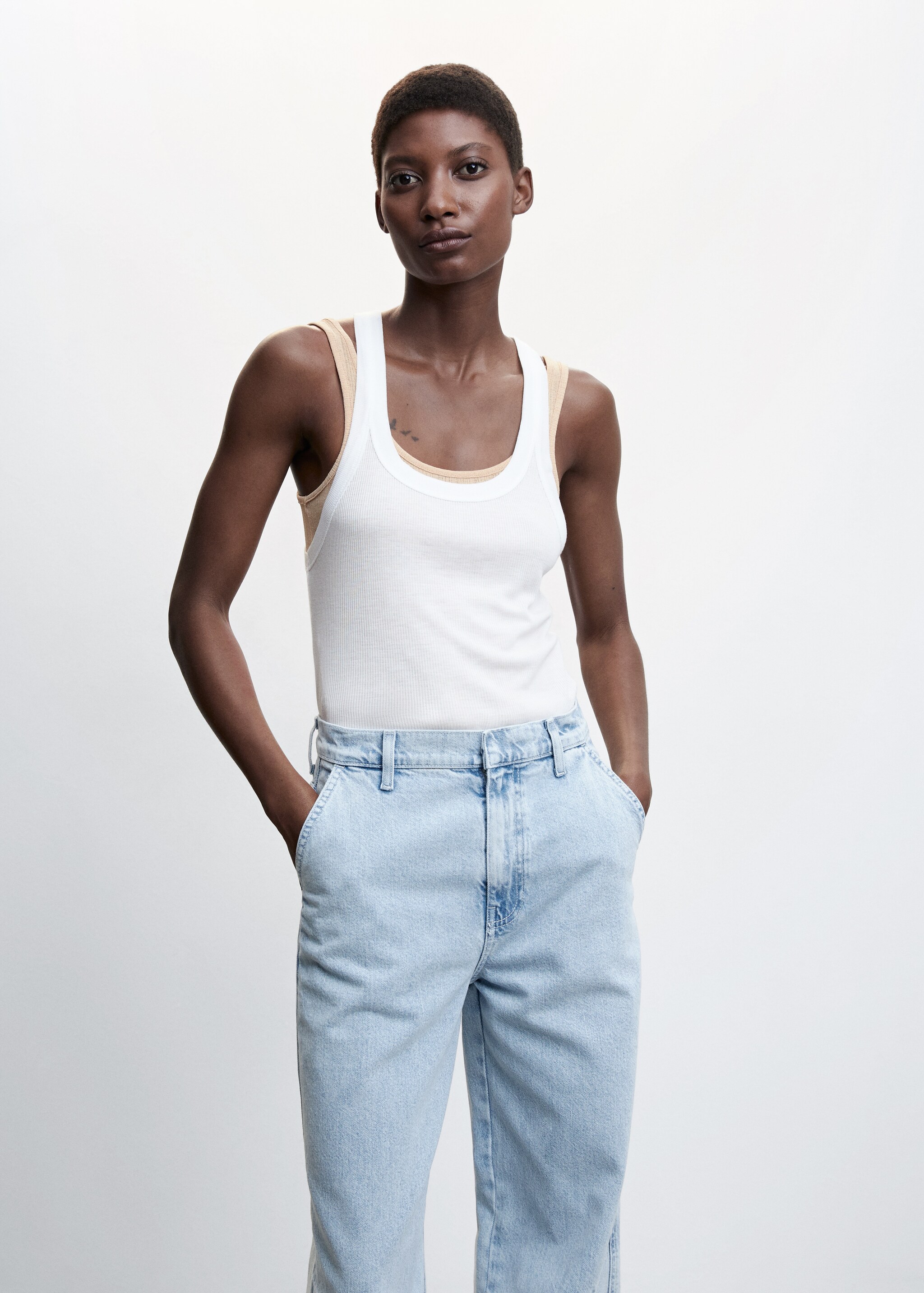 Wideleg mid-rise jeans - Details of the article 1