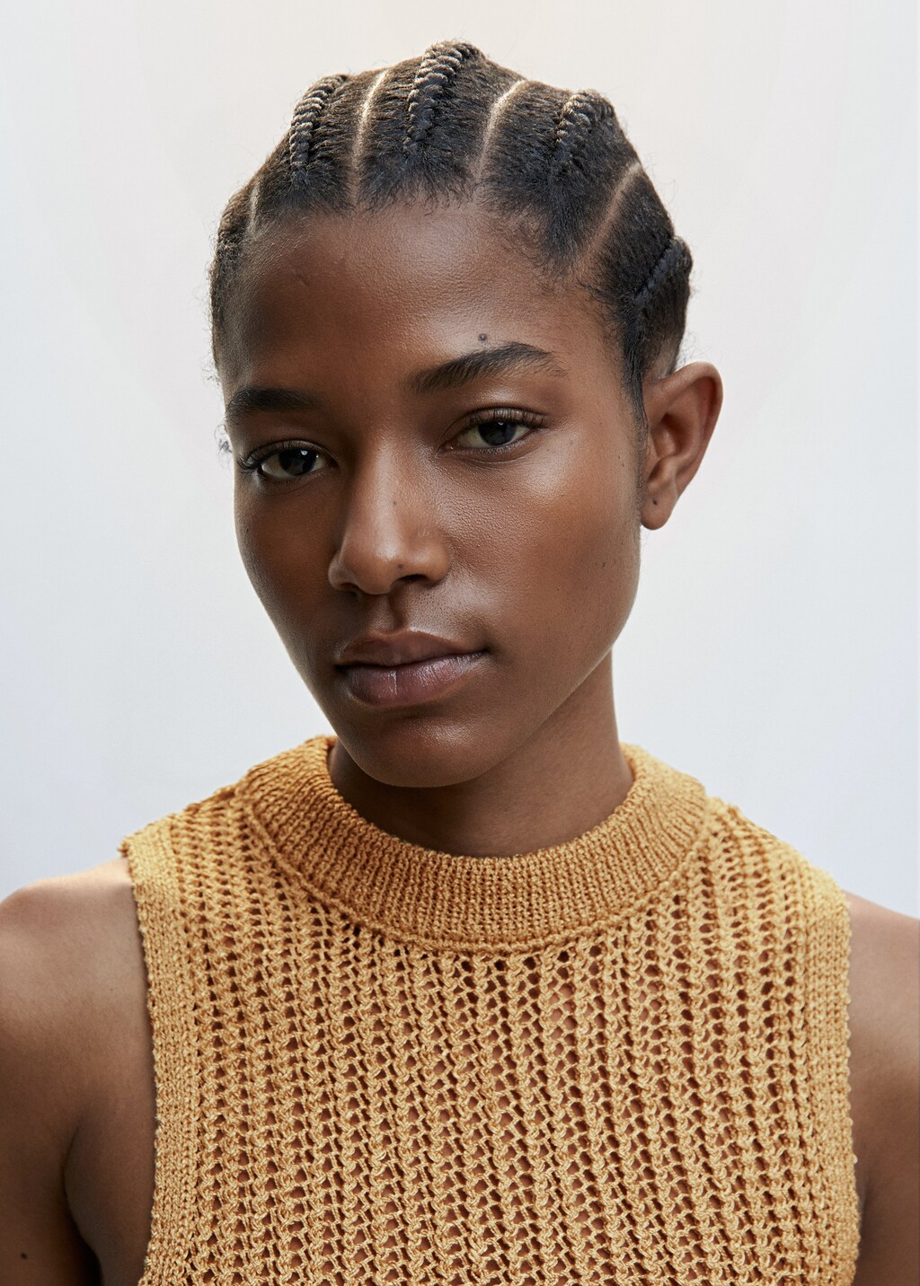 Perkins-neck knitted top