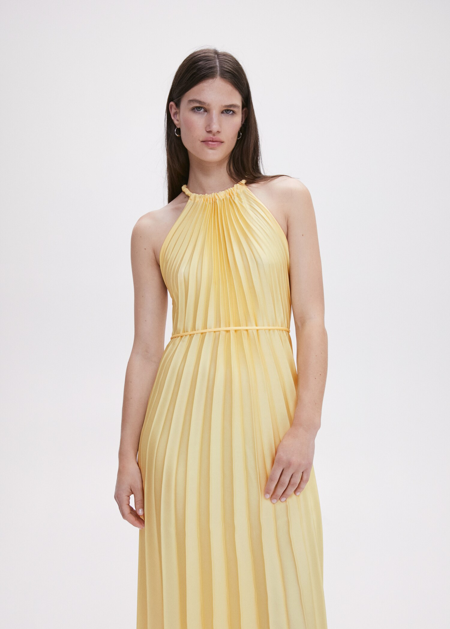 Pleated halter neck dress - Medium plane