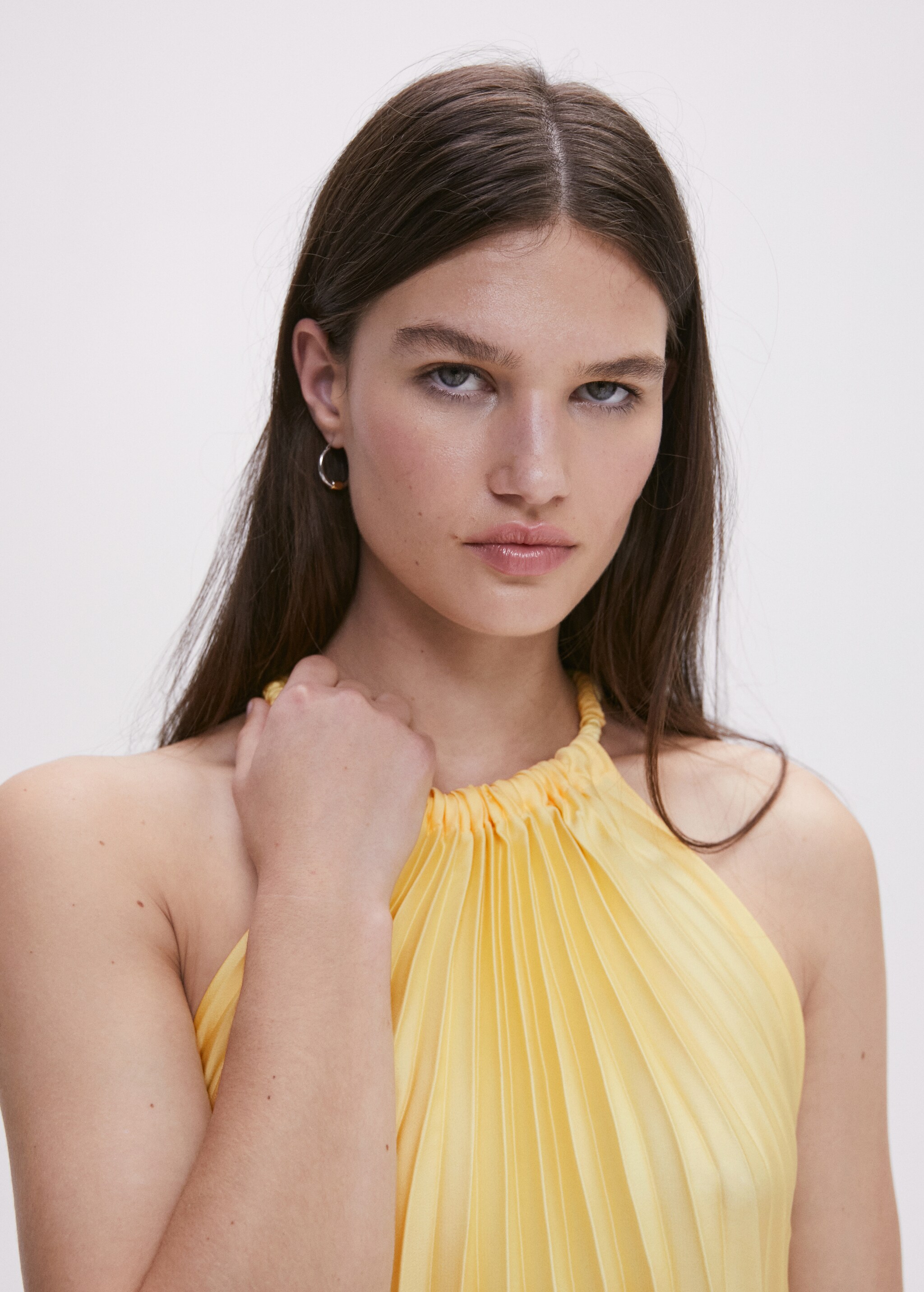 Pleated halter neck dress - Details of the article 1
