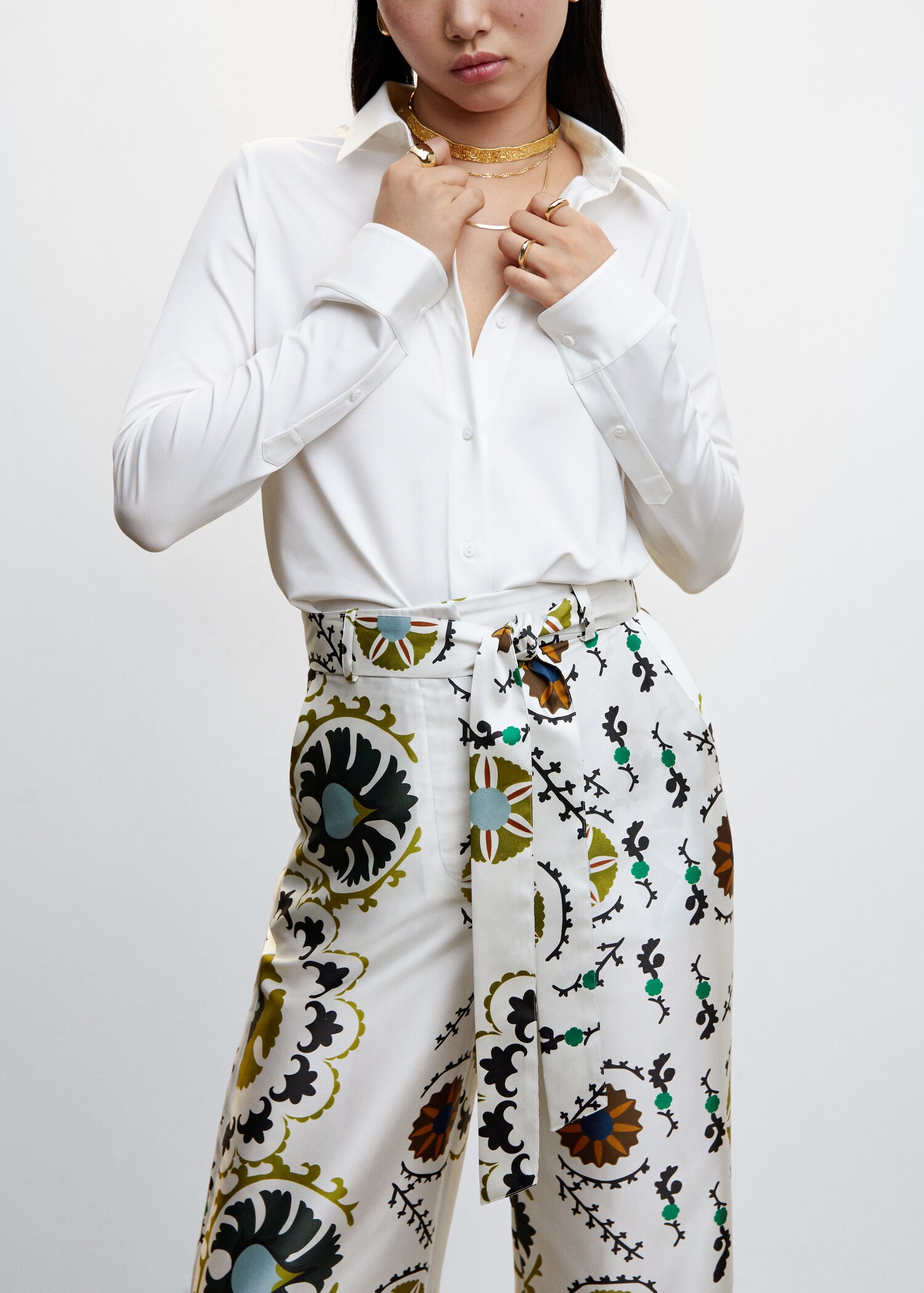 Pantalón satinado estampado - Detalle del artículo 1