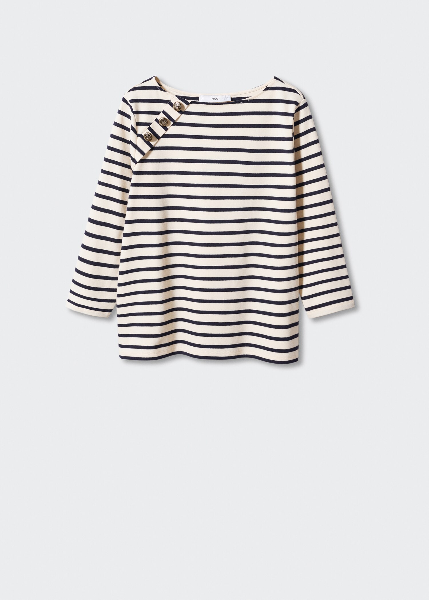 Buttoned striped T-shirt - Article without model