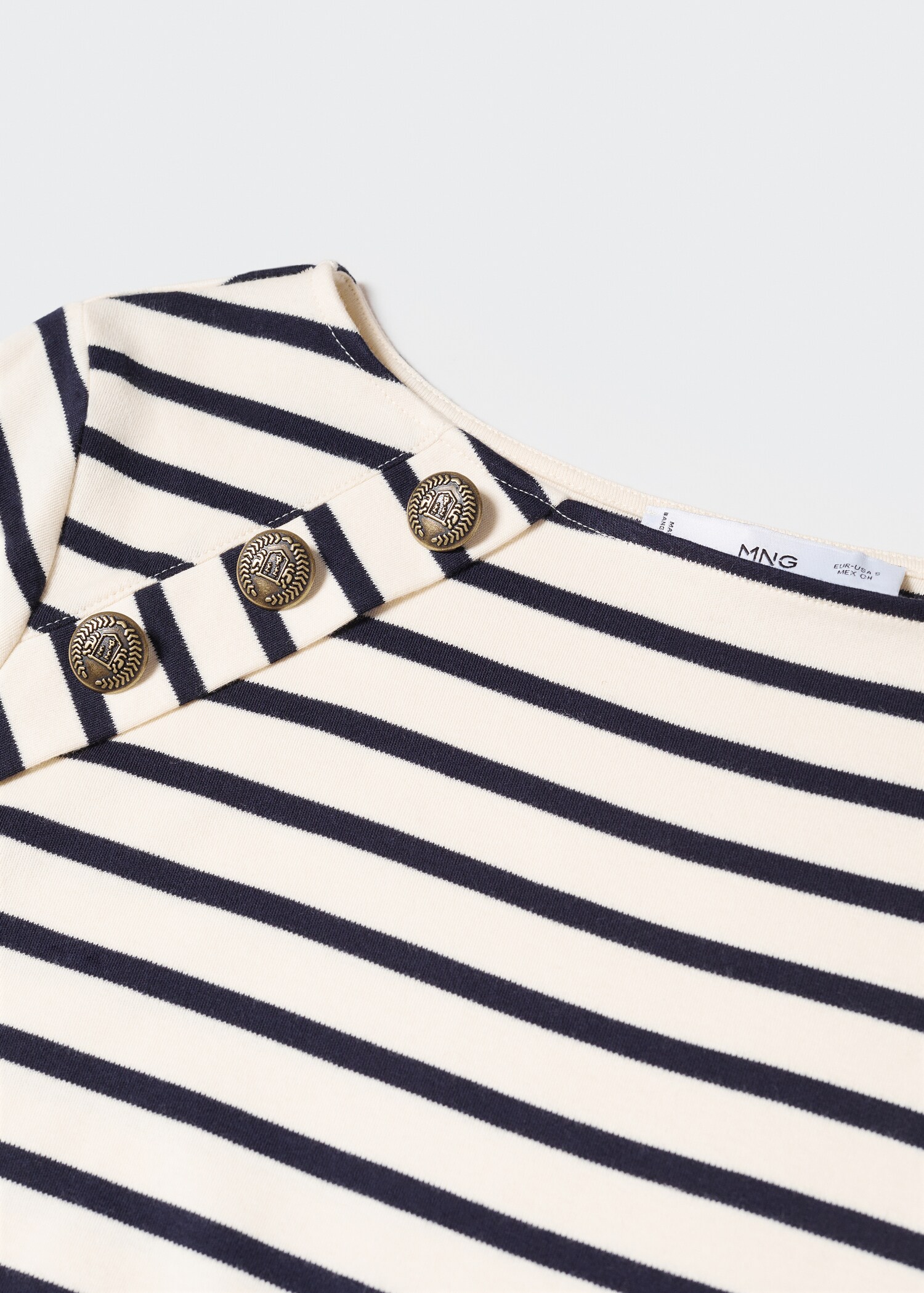 Buttoned striped T-shirt - Details of the article 8