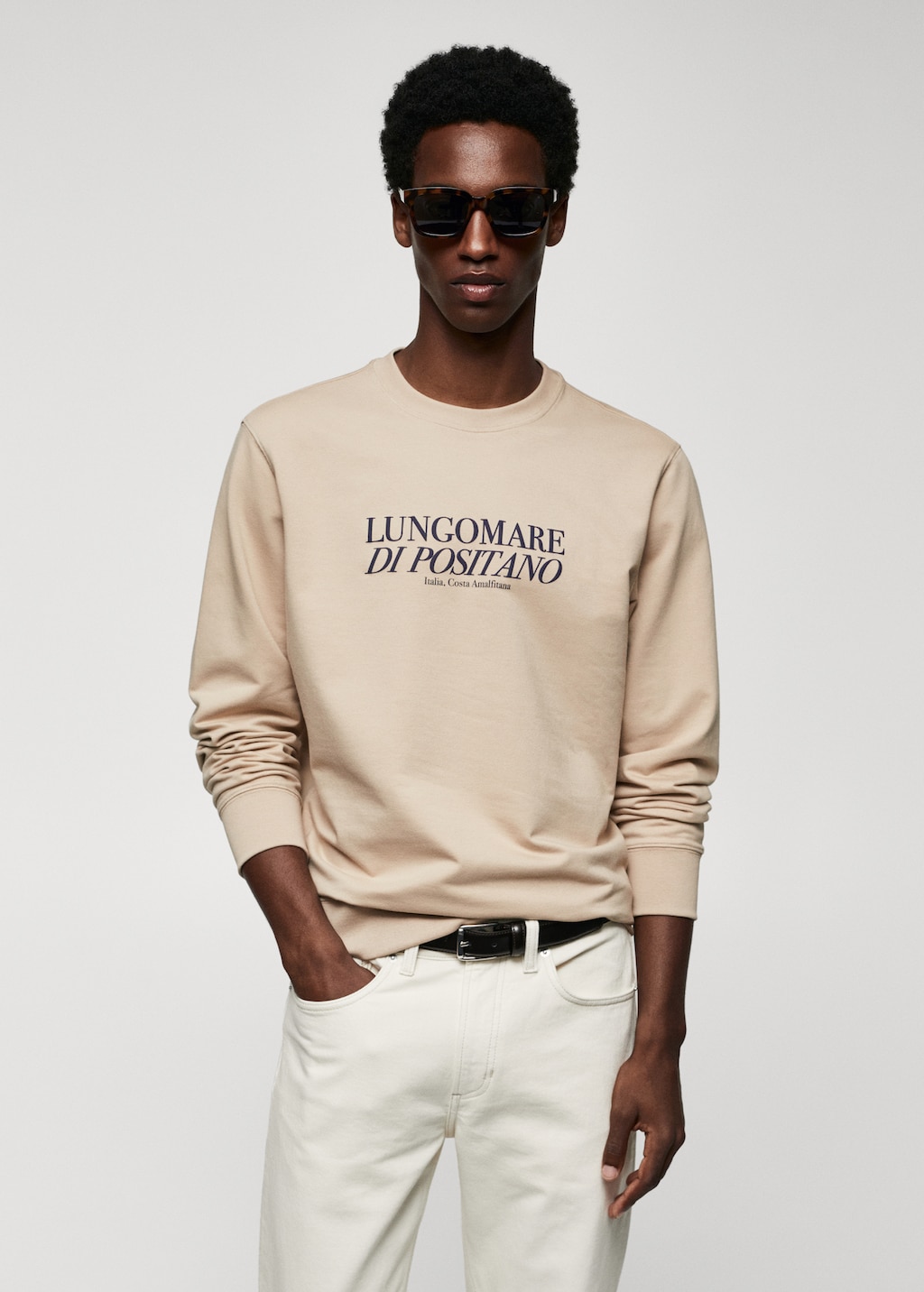 Sweat shirt coton message imprime Homme MANGO Maroc
