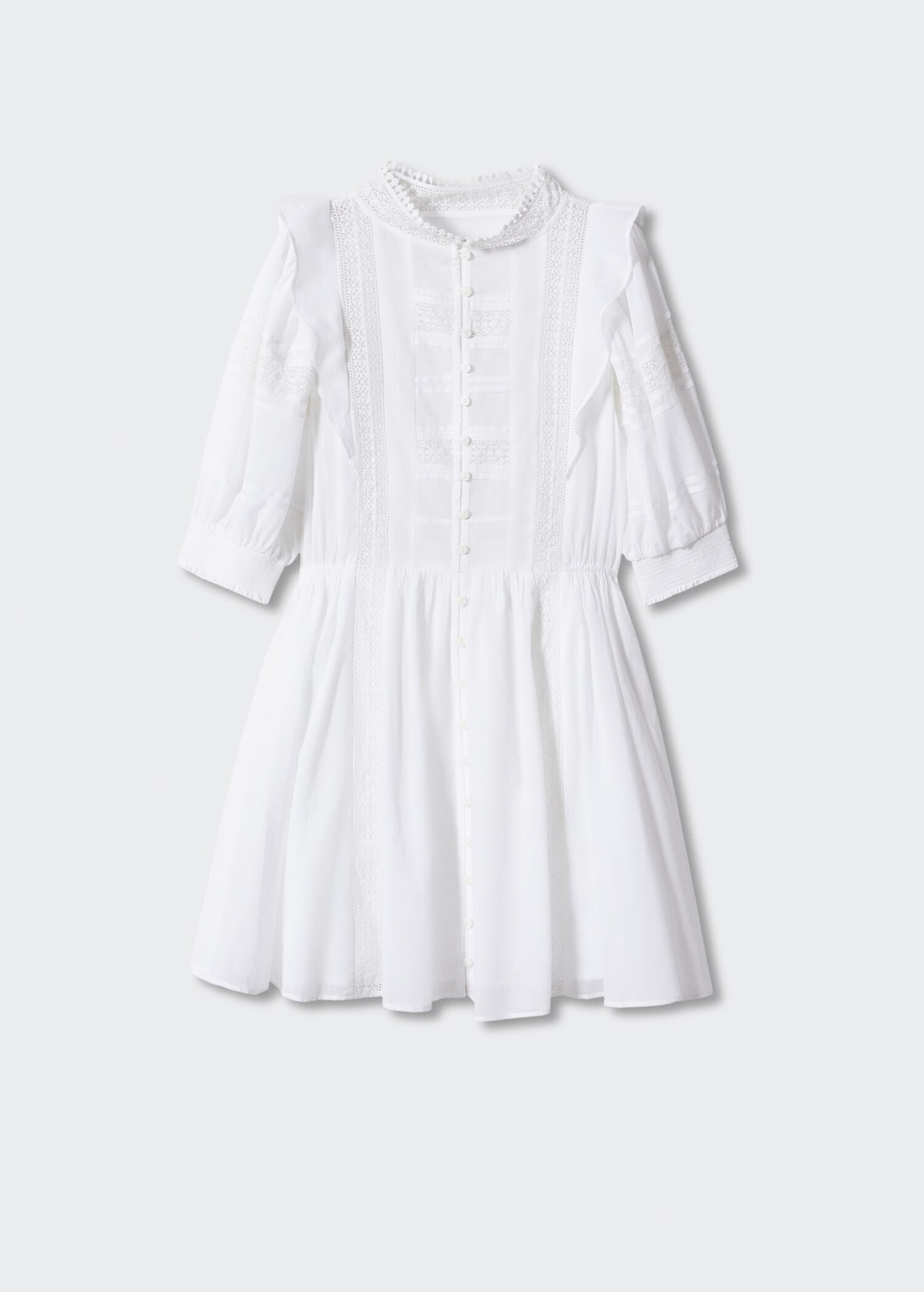 Puff-sleeved embroidered dress - Article without model