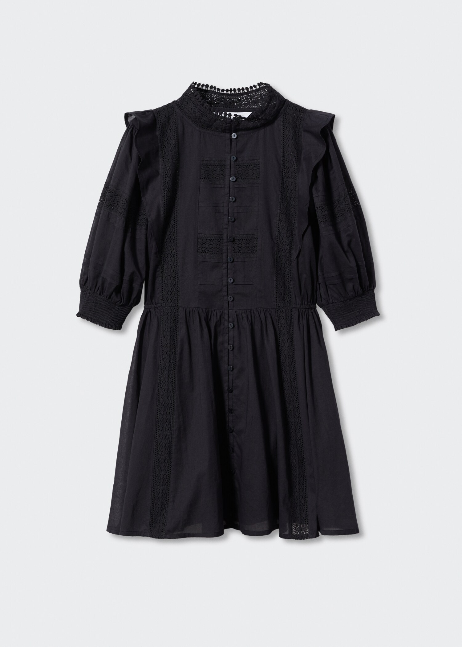 Puff-sleeved embroidered dress - Article without model