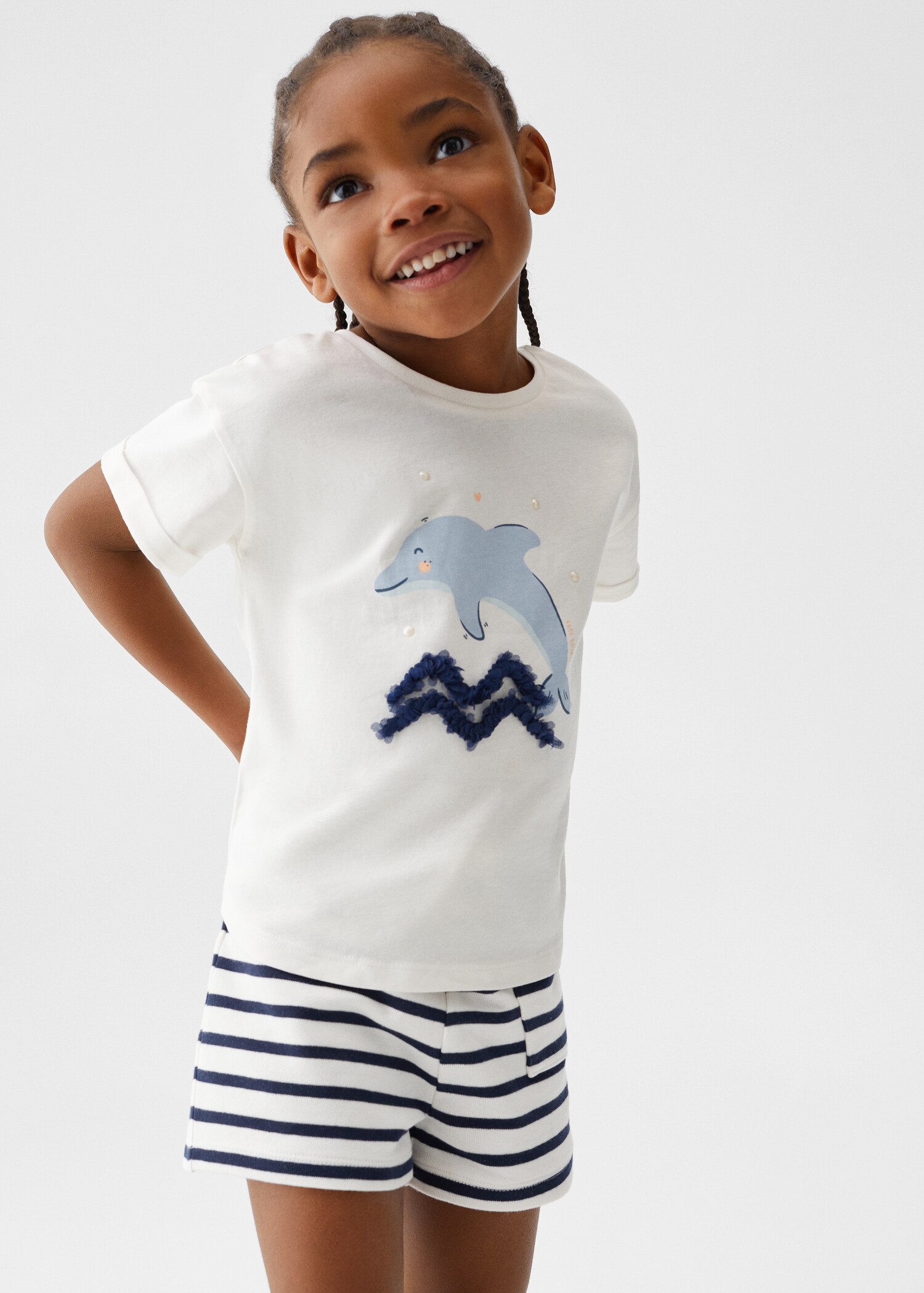 Printed cotton-blend T-shirt - Medium plane