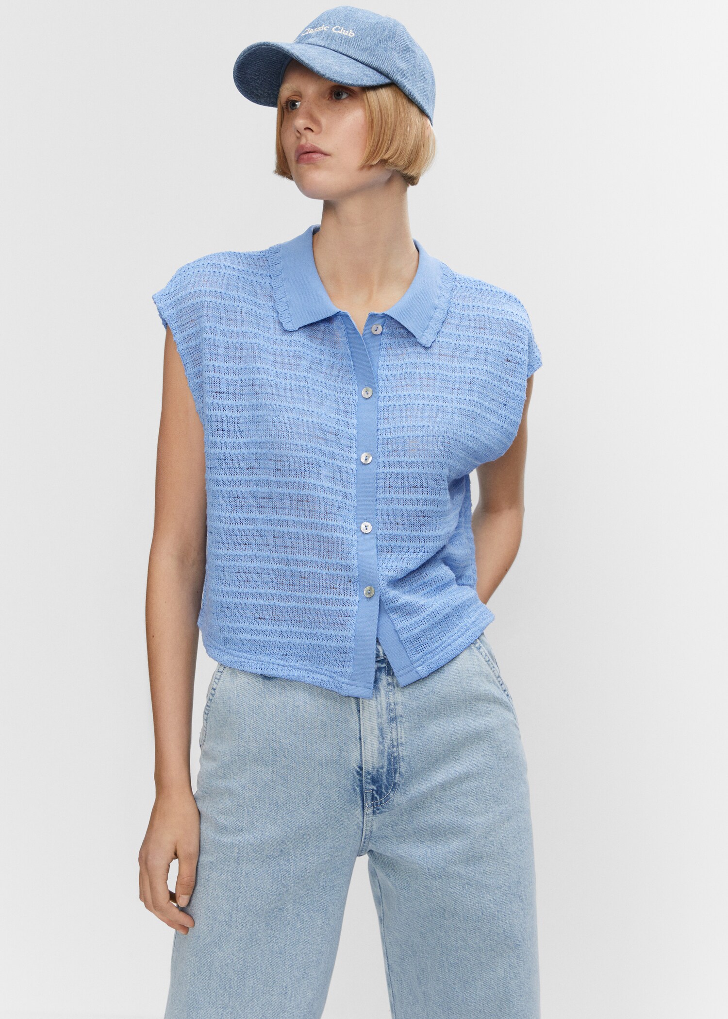 Top camisero punto - Plano medio