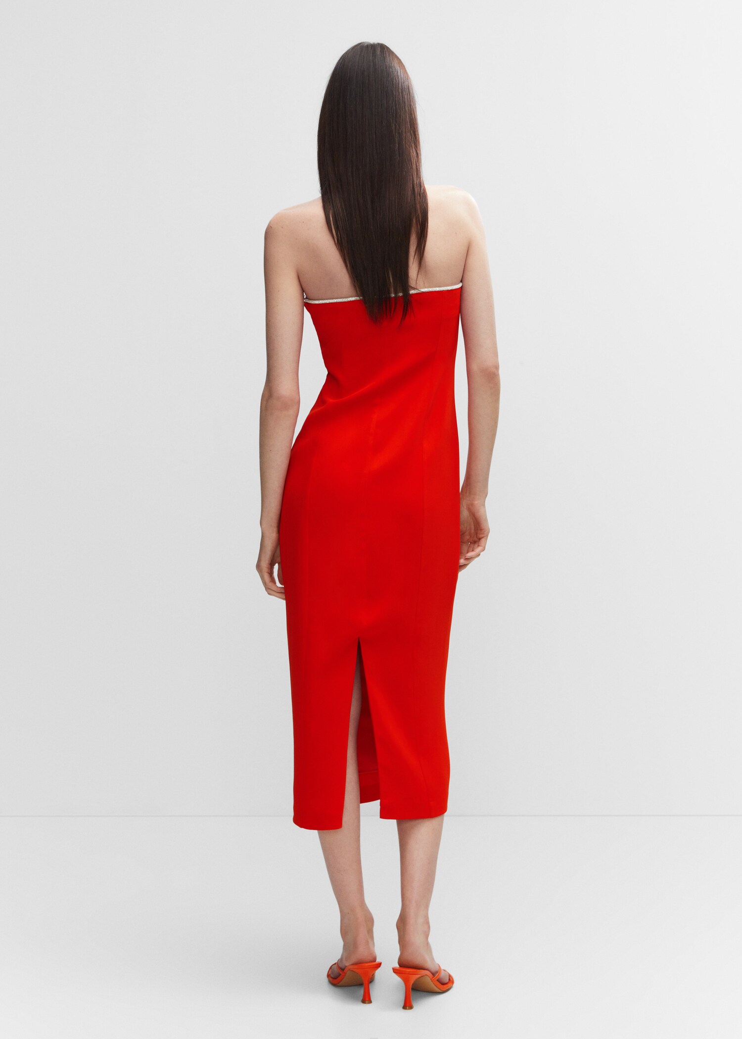 Metallic dress with neckline detail - Reverse of the article